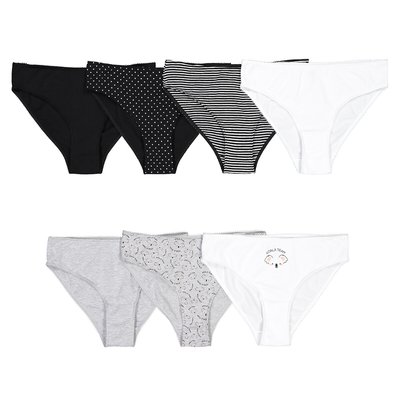 Pack of 7 Pairs of Briefs Cotton, 10-18 Years LA REDOUTE COLLECTIONS