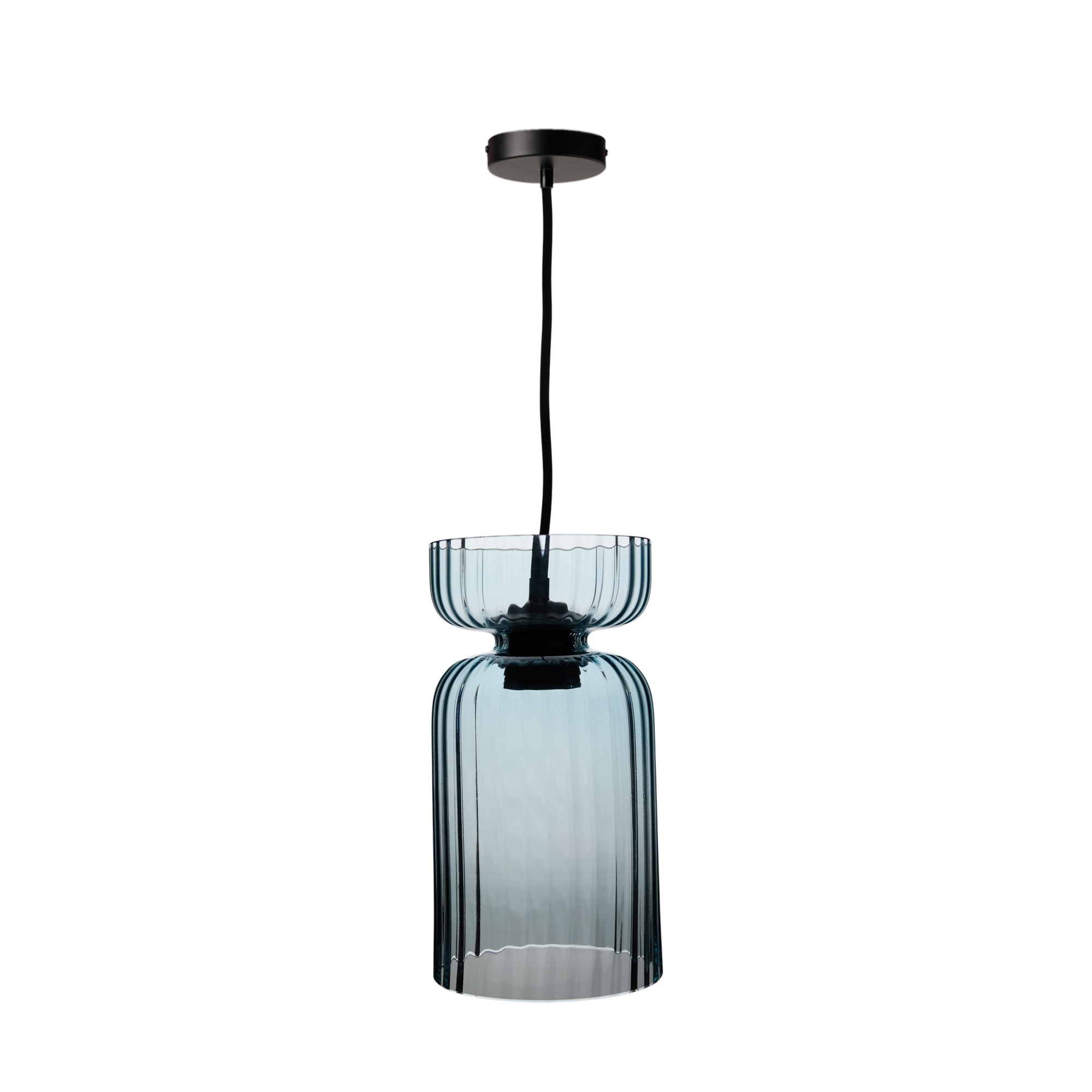 Suspension en verre bleu translucide - CYRIELLE, CAMIF