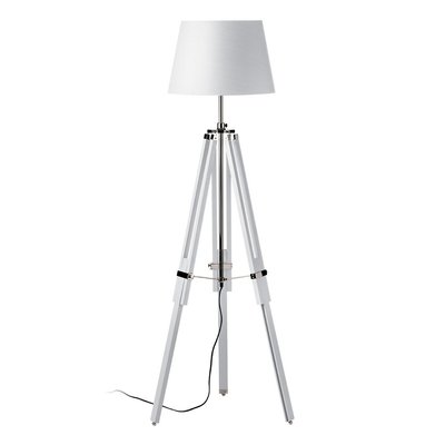 Painted Wood Industrial Style Tripod Floor Lamp SO'HOME