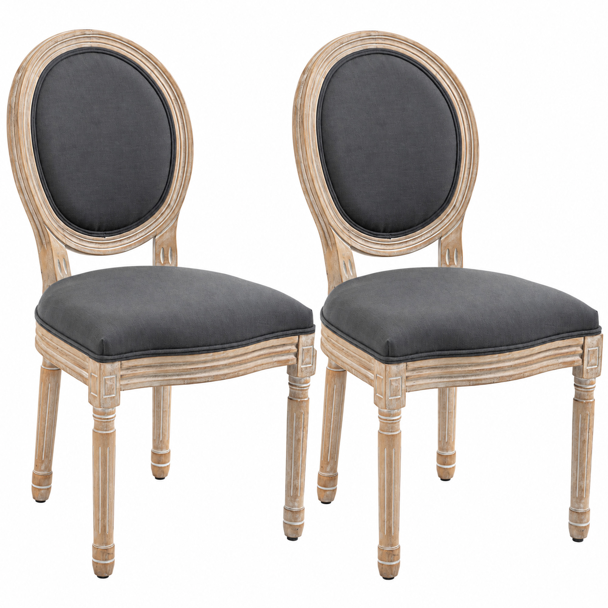 Chaise de salle à manger Tissu effet lin (100, HOMCOM