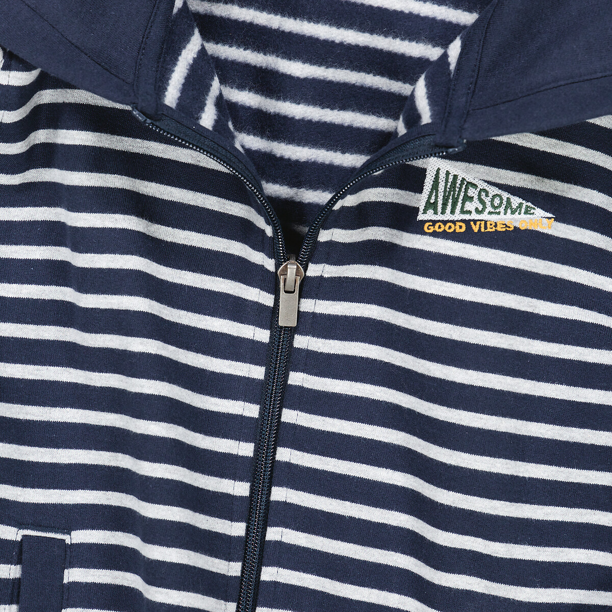 Striped zip sale up hoodie