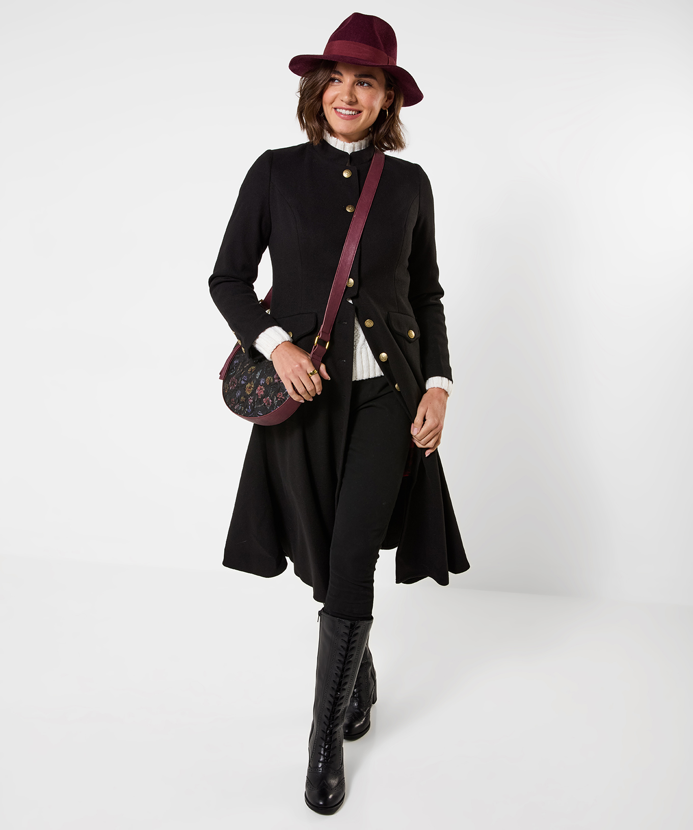 Long Manteau Noir Ayda, JOE BROWNS