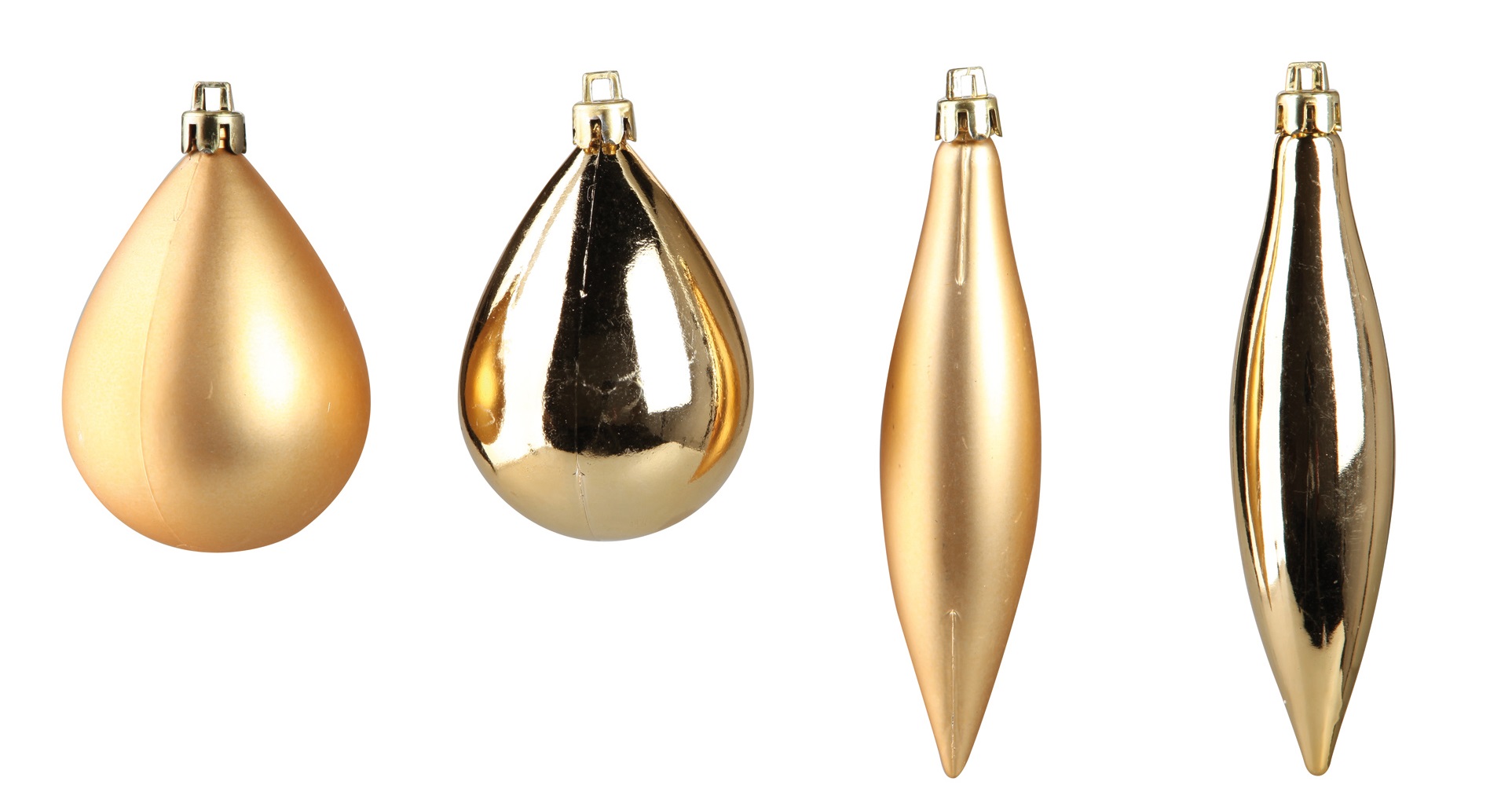4 boules de sapin de noel olive et glacon or, EDEN