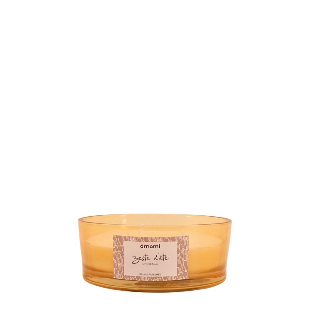 Bougie parfumée cire de soja 4 mèches "zeste d'été" 380g, ORNAMI