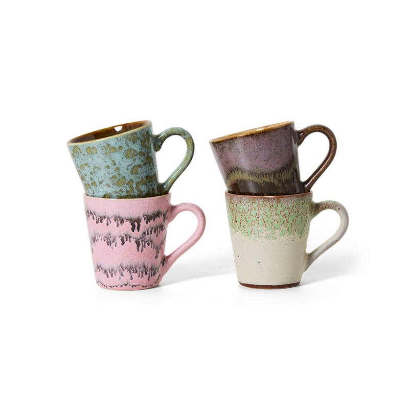 Tasses à espresso vintage Brutalism set de 4, HKLIVING