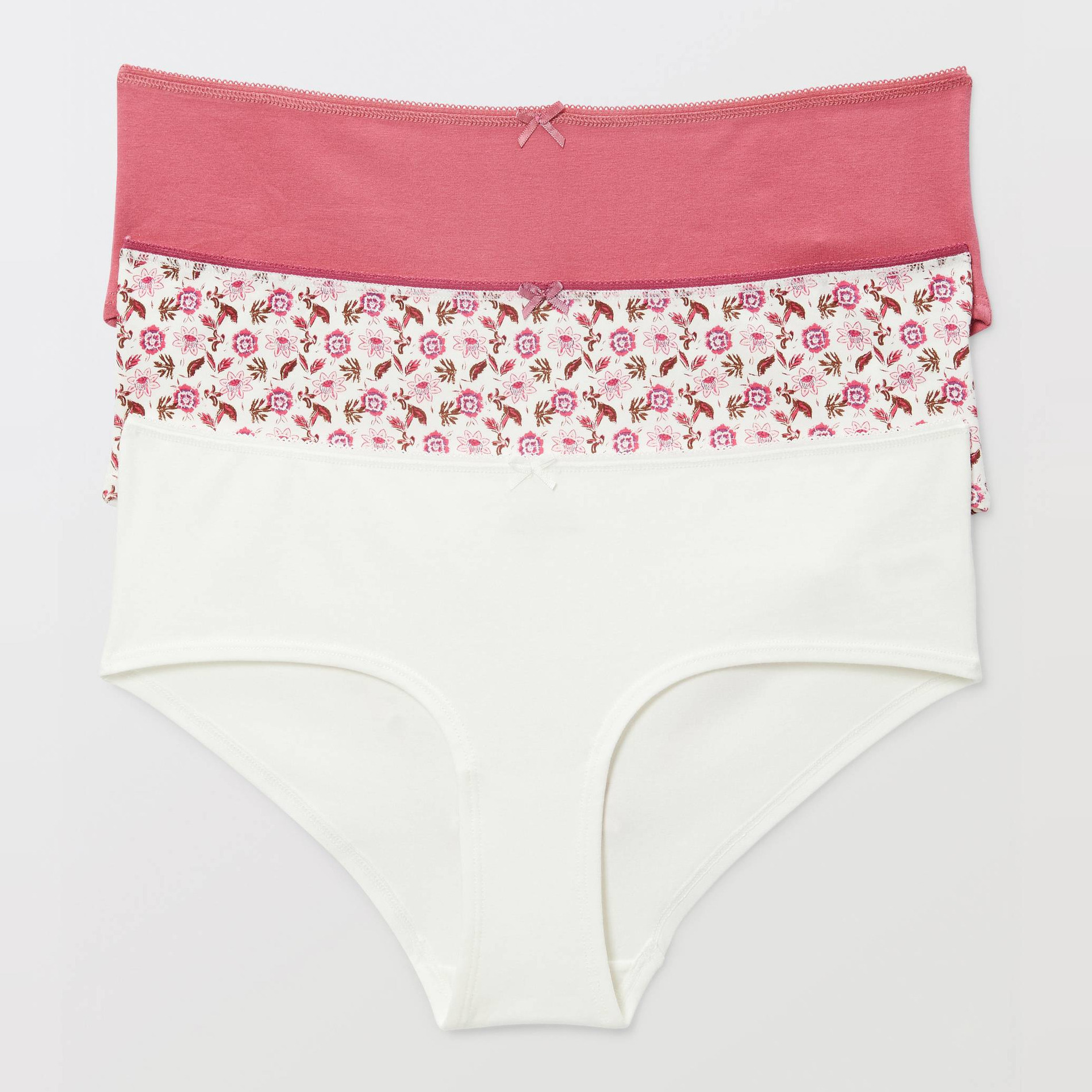 Lot de 3 shorties GARANCE en coton BIO imprimé, certifié OEKO-TEX, MONOPRIX