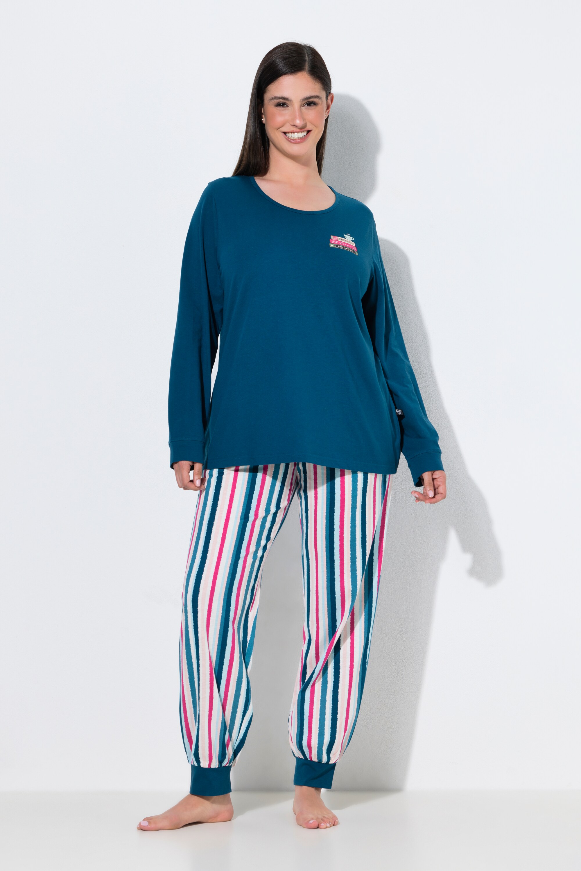Pyjama décolleté rond et manches longues, ULLA POPKEN
