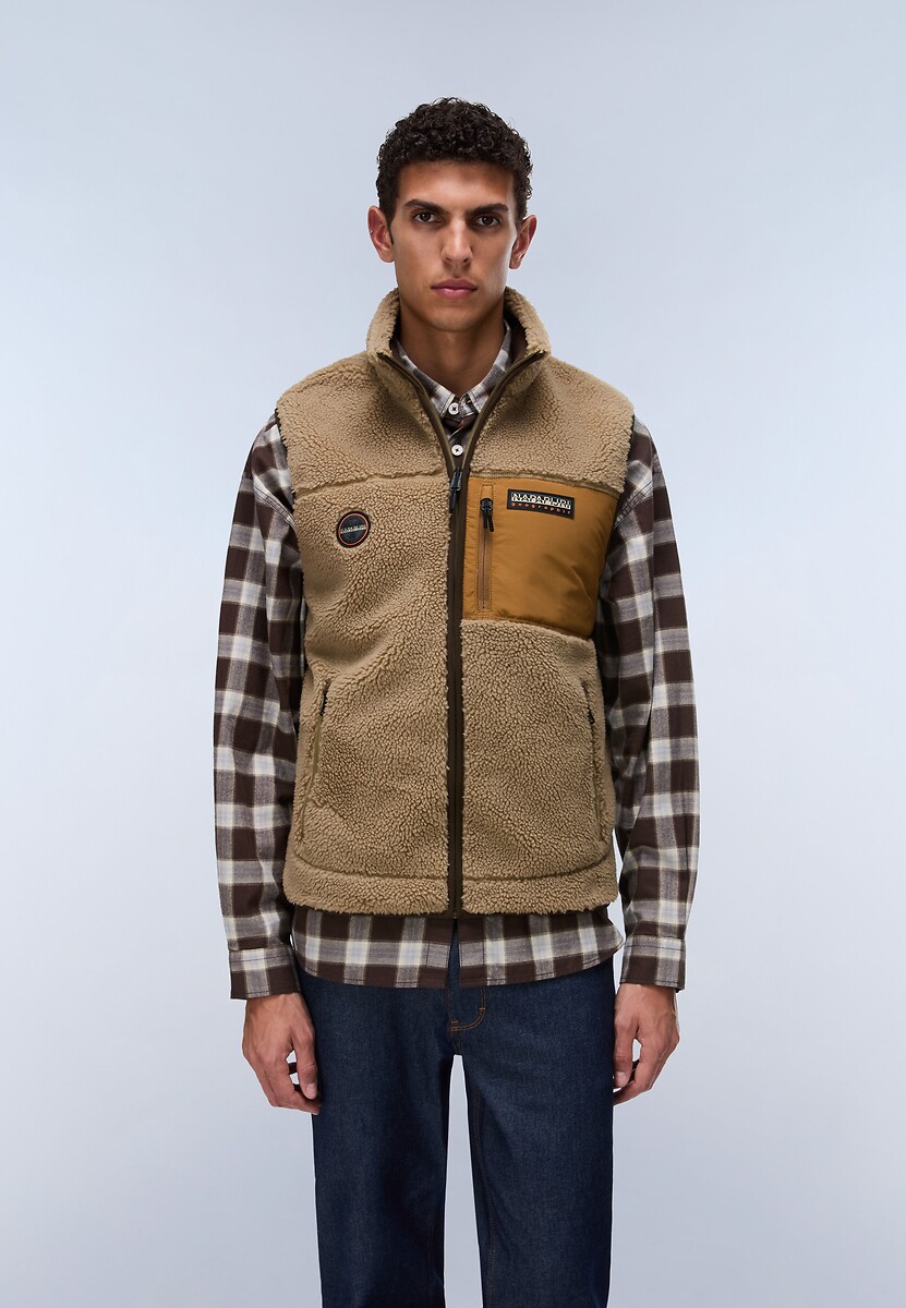 Pile sherpa senza maniche con cerniera, Yupik, NAPAPIJRI