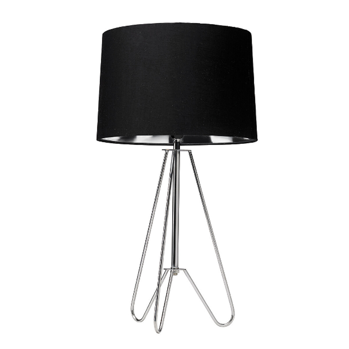 Chrome Metallic Wire Tripod Table Lamp, Black And Chrome Tripod Table Lamp