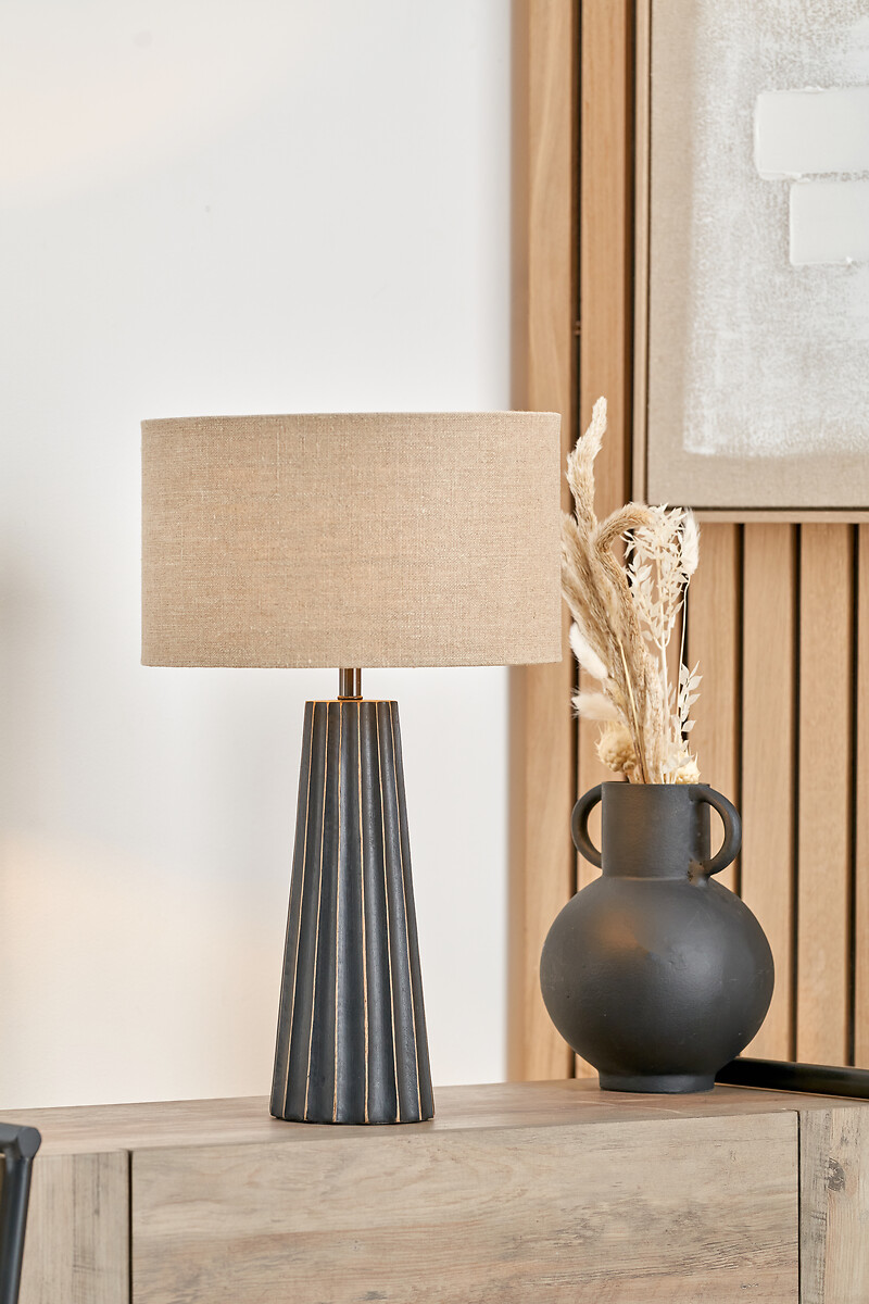 Drayton Wood Textured Cone Table Lamp, ÉDITÉ