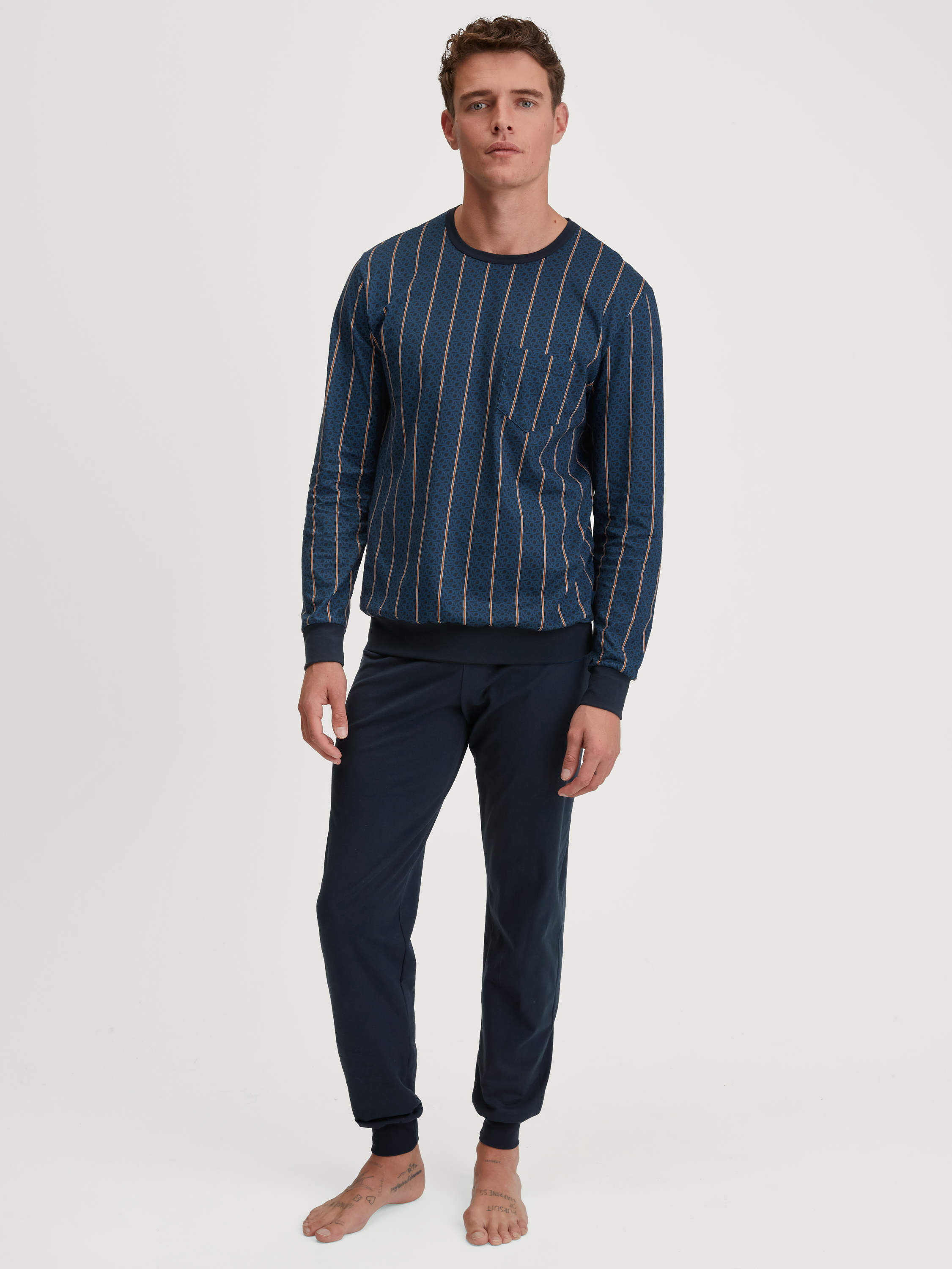 Pyjama avec bords élastiques manches longues Coton RELAX IMPRINT, CALIDA