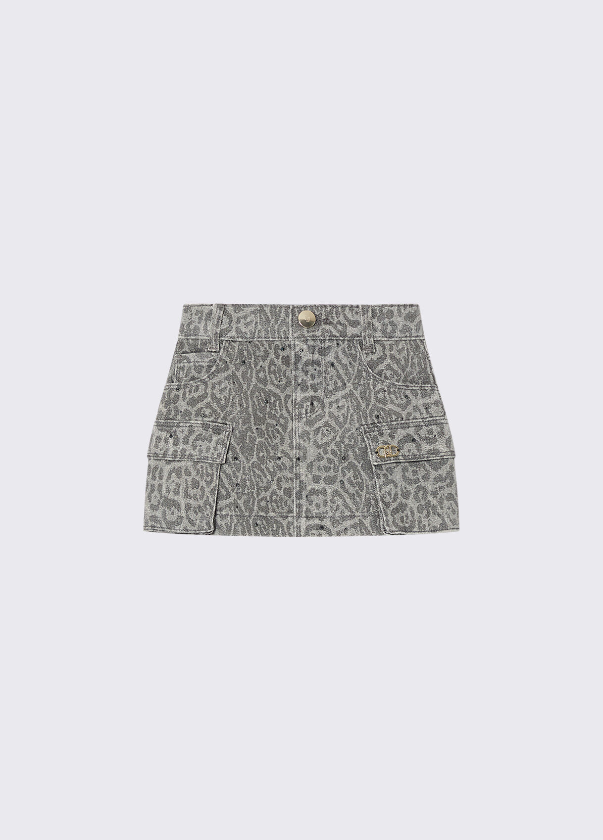Mini-jupe animalier avec strass, LIU JO