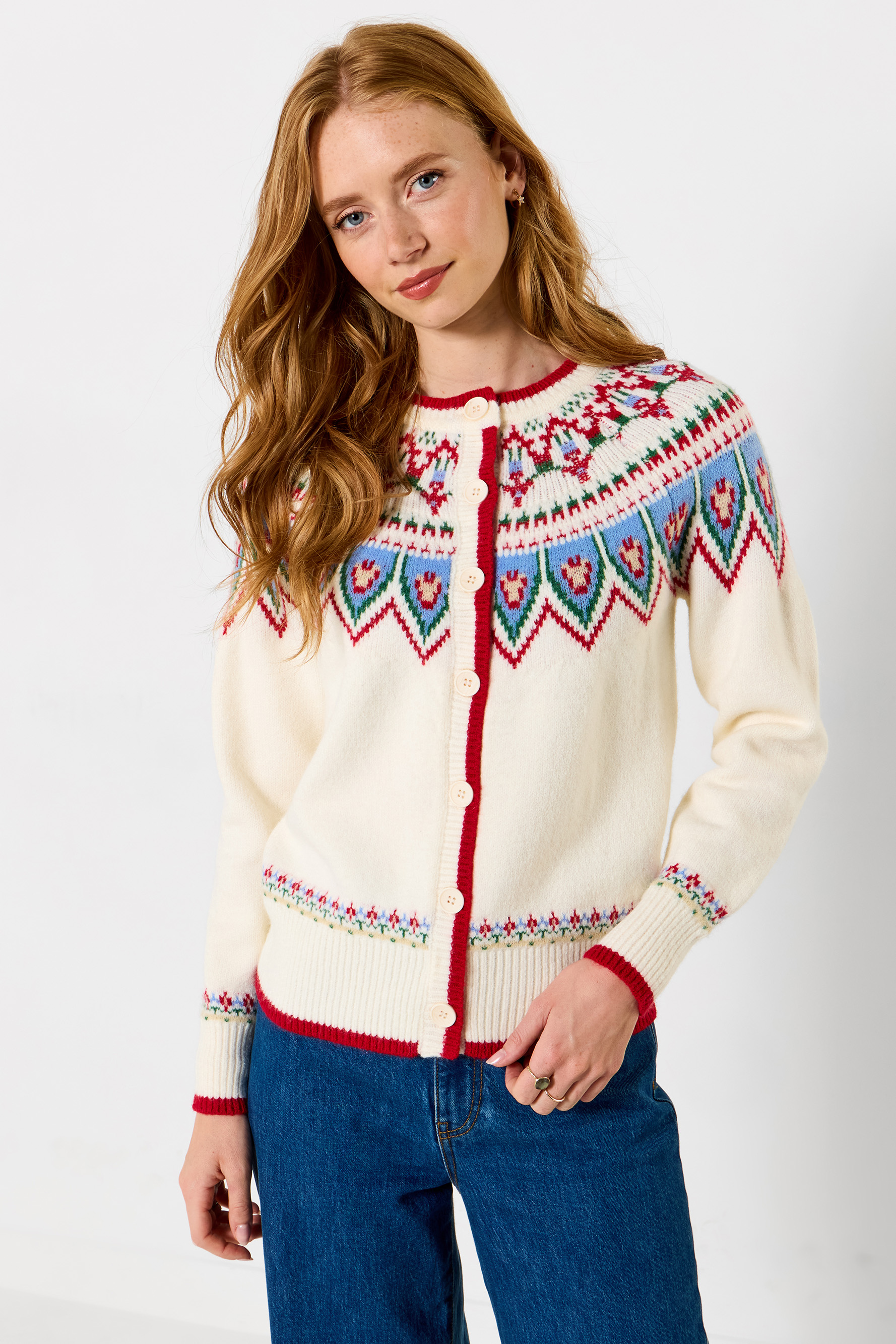 Cardigan Fair Isle Hiver Vintage, JOE BROWNS
