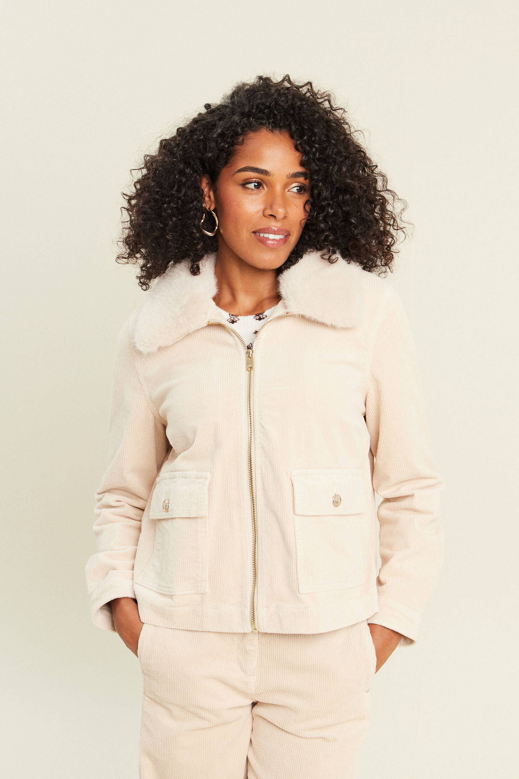 Blouson droit velours manches longues, BREAL