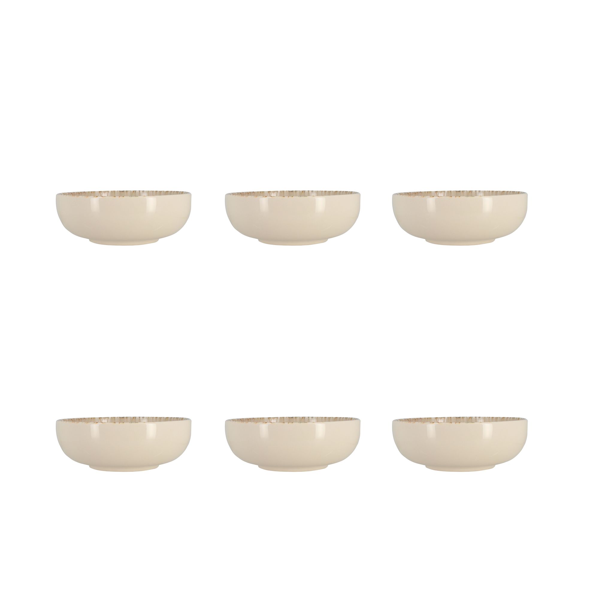 Lot de 6 coupelles 16cm en grès, AMBRE, NOVASTYL
