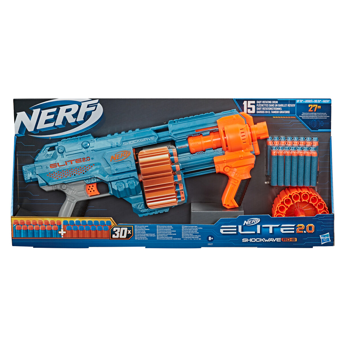 Nerf Elite 2.0 Shockwave RD-15 et Flechettes Nerf Elite 2.0 Officielles, HASBRO