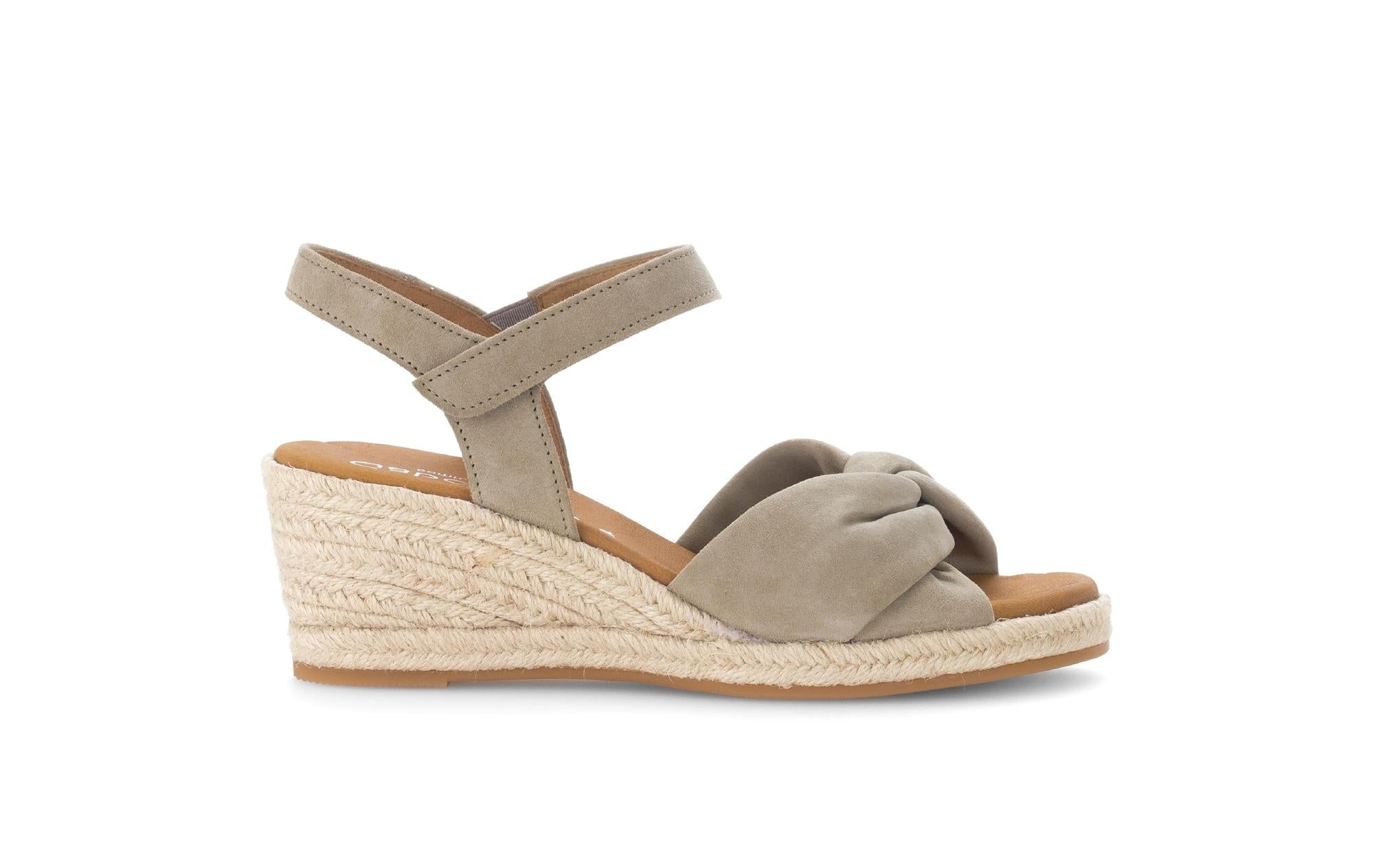 Sandales en cuir à talon compensé, GABOR