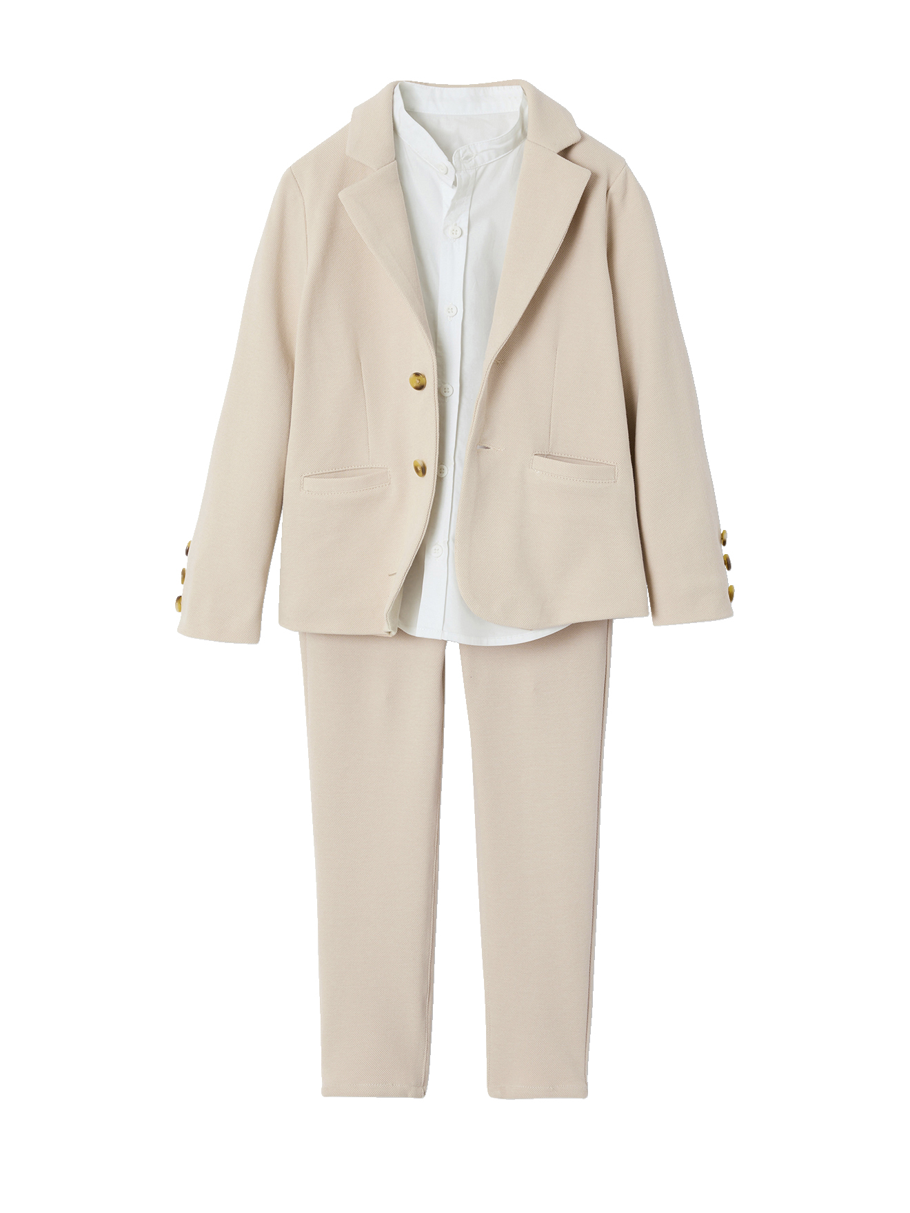 Ensemble céremonie chemise col Mao, veste et pantalon, VERTBAUDET