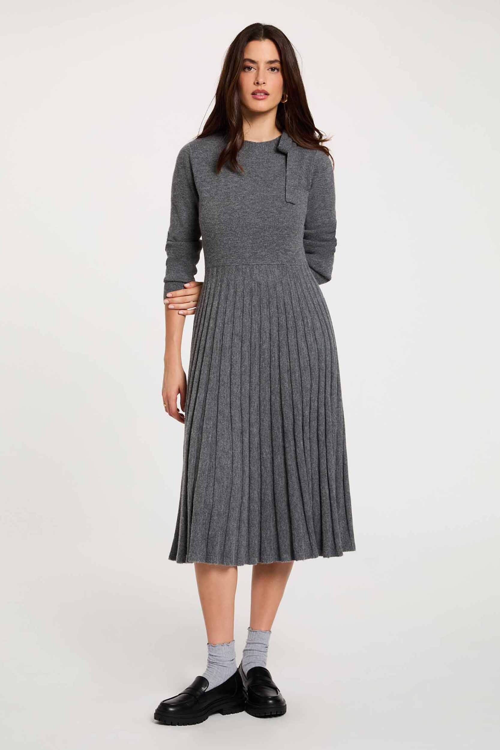 Robe tricot plissée, MORGAN