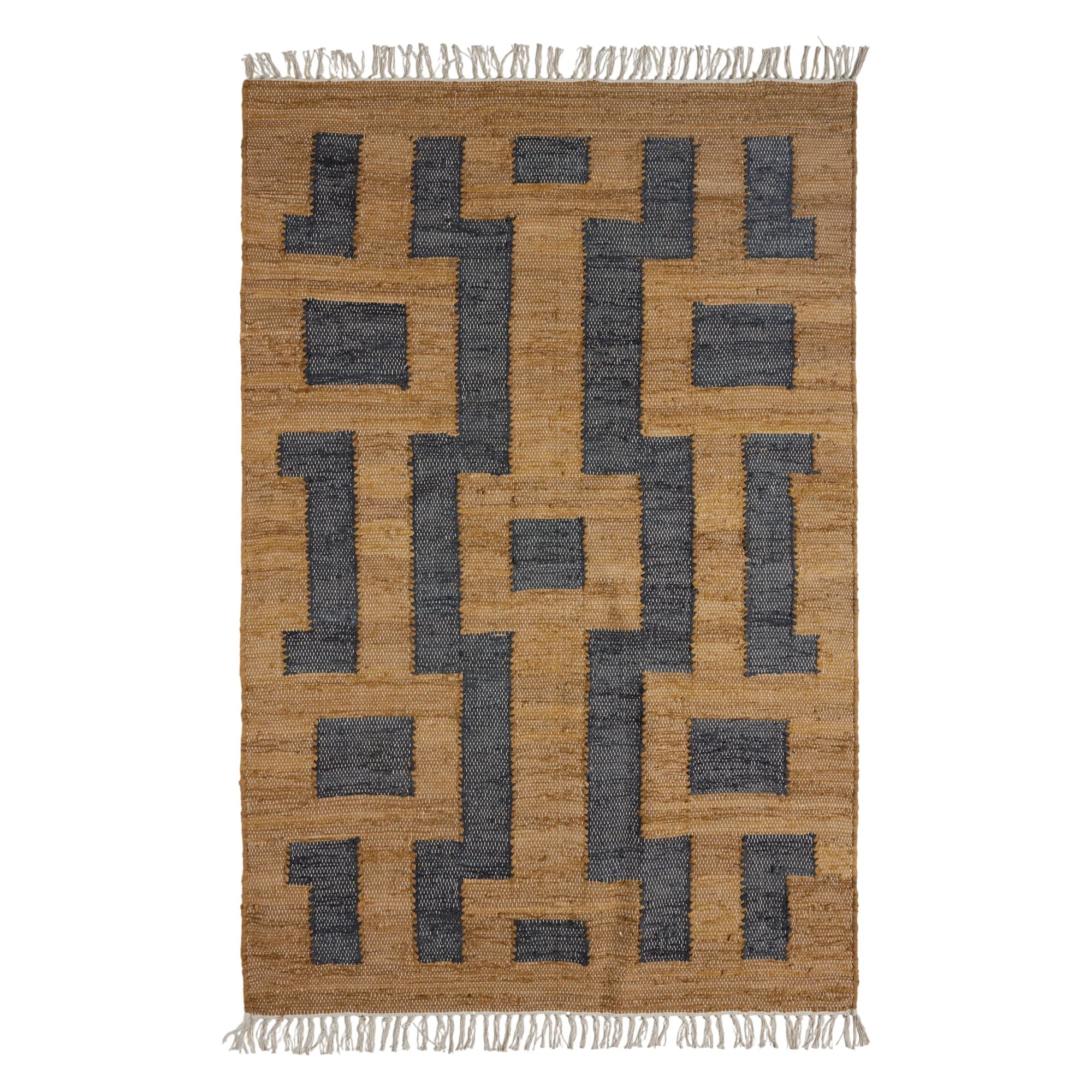 Tapis De Sol en Tissage graphique de fibres recyclées IMANOL, MADURA