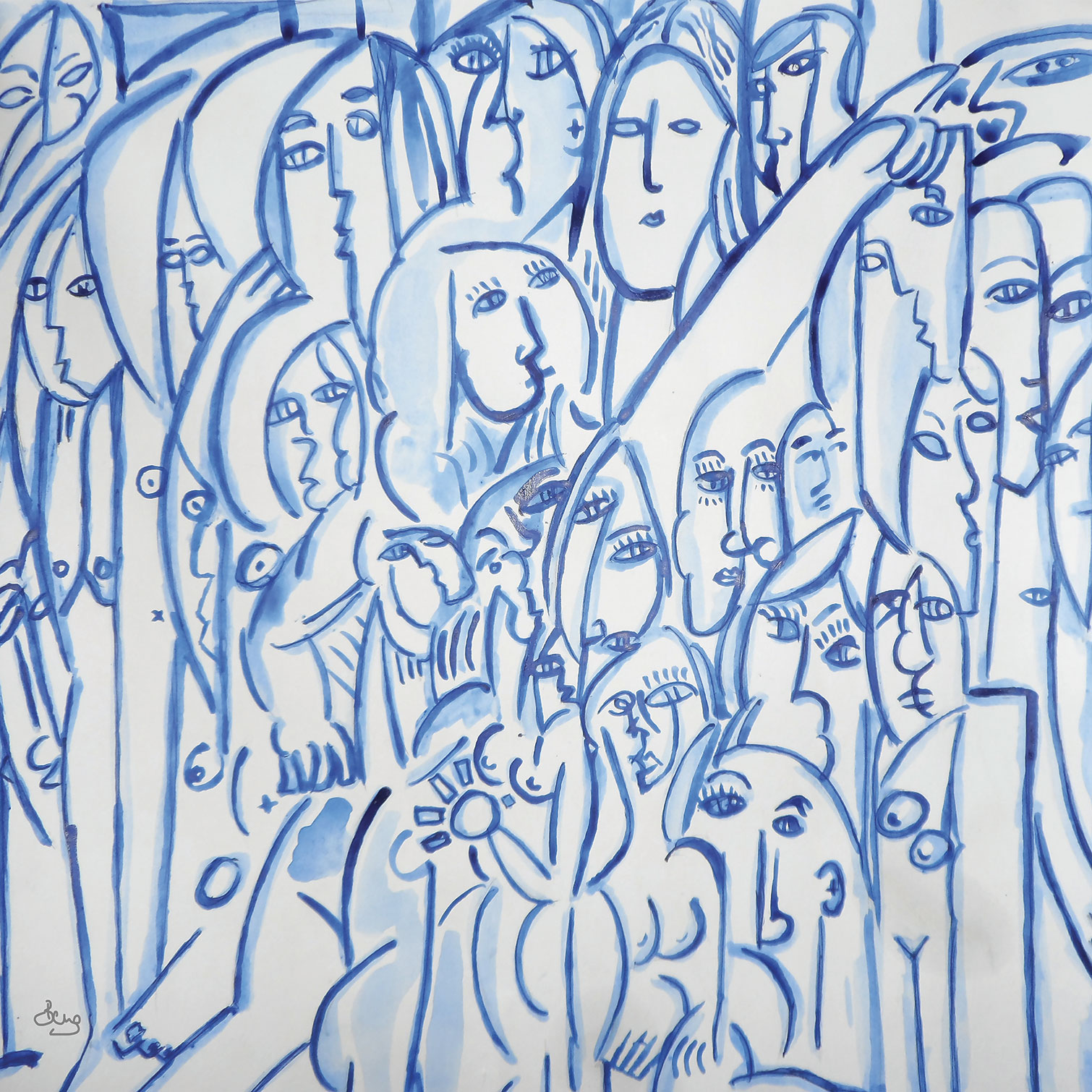 Tableau reproduction abstraite "" par là "", HEXOA