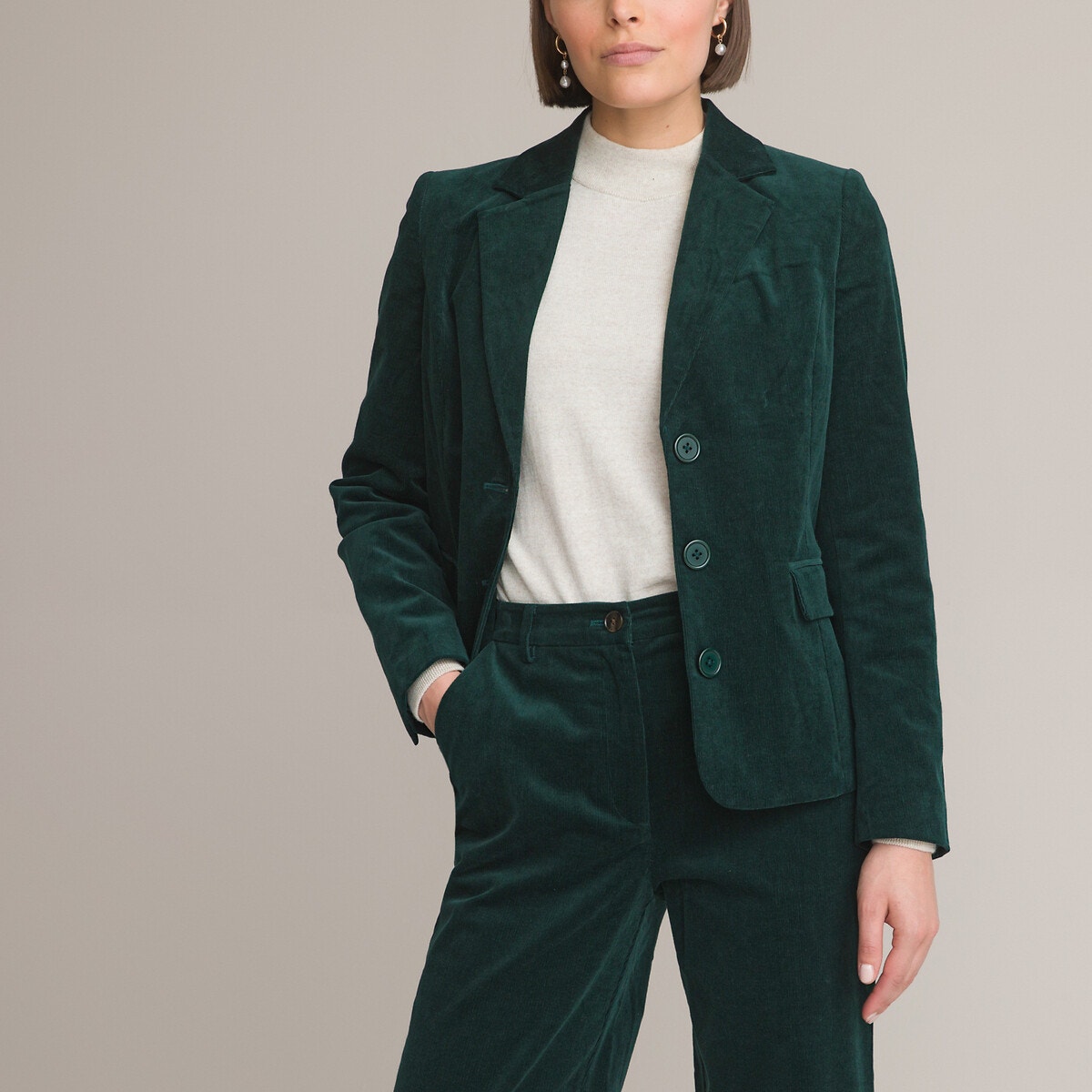 Veste velours verte femme La Redoute