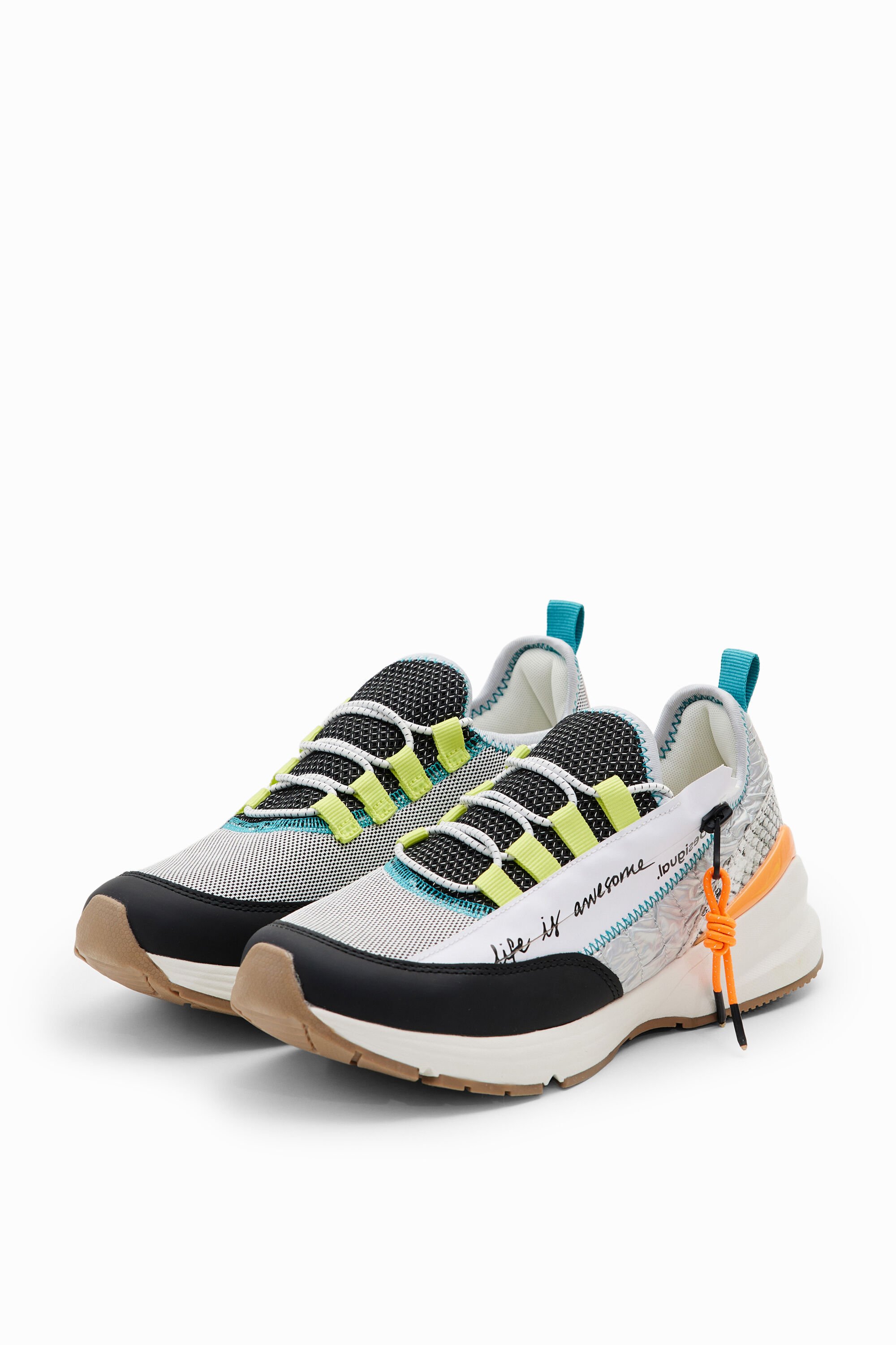 Baskets de running patchwork fermeture Éclair, DESIGUAL
