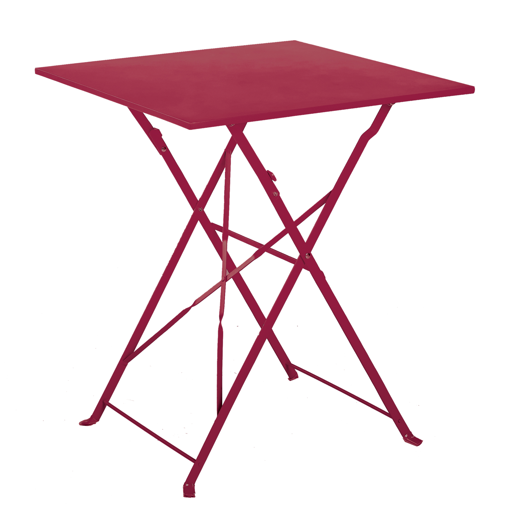 Table carrée de jardin pliante en acier, IMAGIN