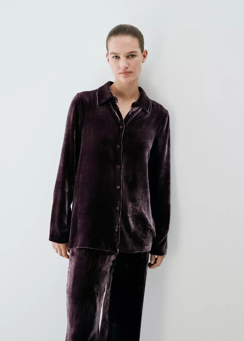 Chemise velours soie, MANGO