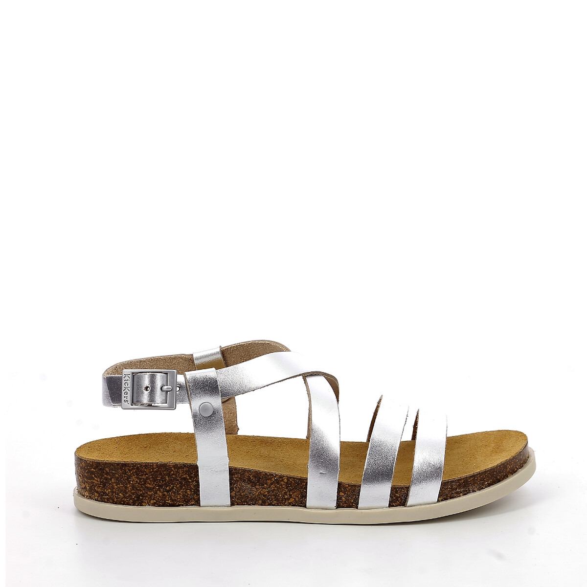 Kick alice leather sandals silver coloured Kickers La Redoute