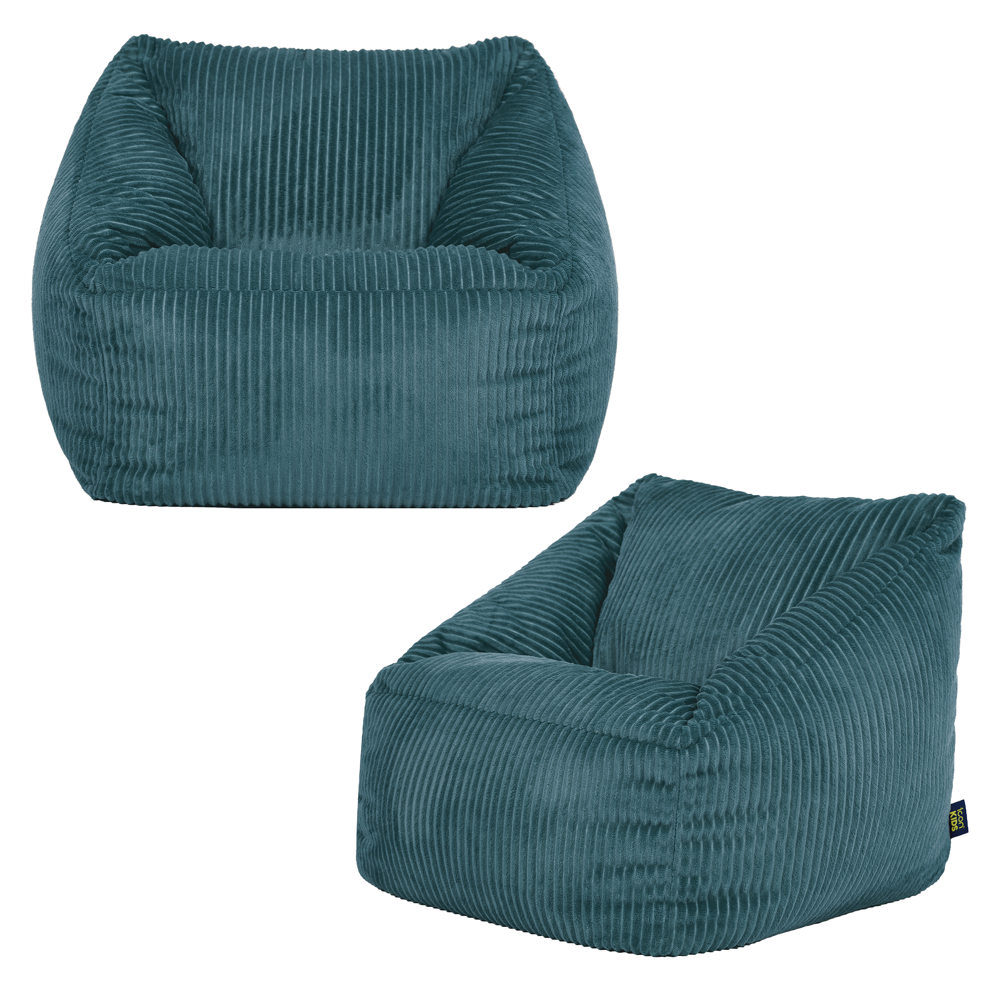 Lot de 2 poufs fauteuil enfant en velours côtelé Oeko-Tex® - NATALIA, ICON