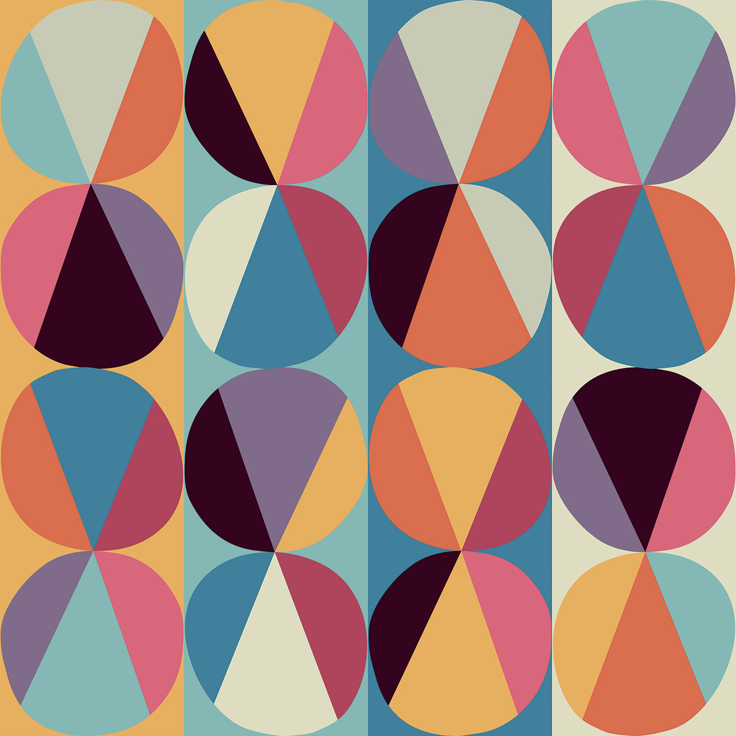 Tableau color cercles et triangles parfaits, HEXOA
