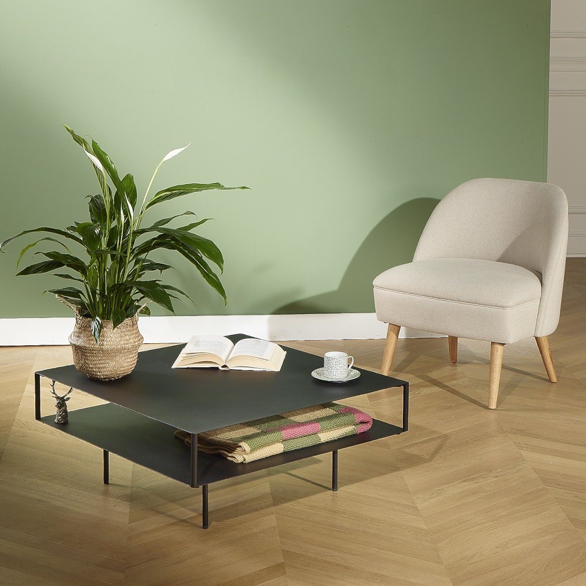 Fauteuil en chêne et lin MIA, ROBIN DES BOIS