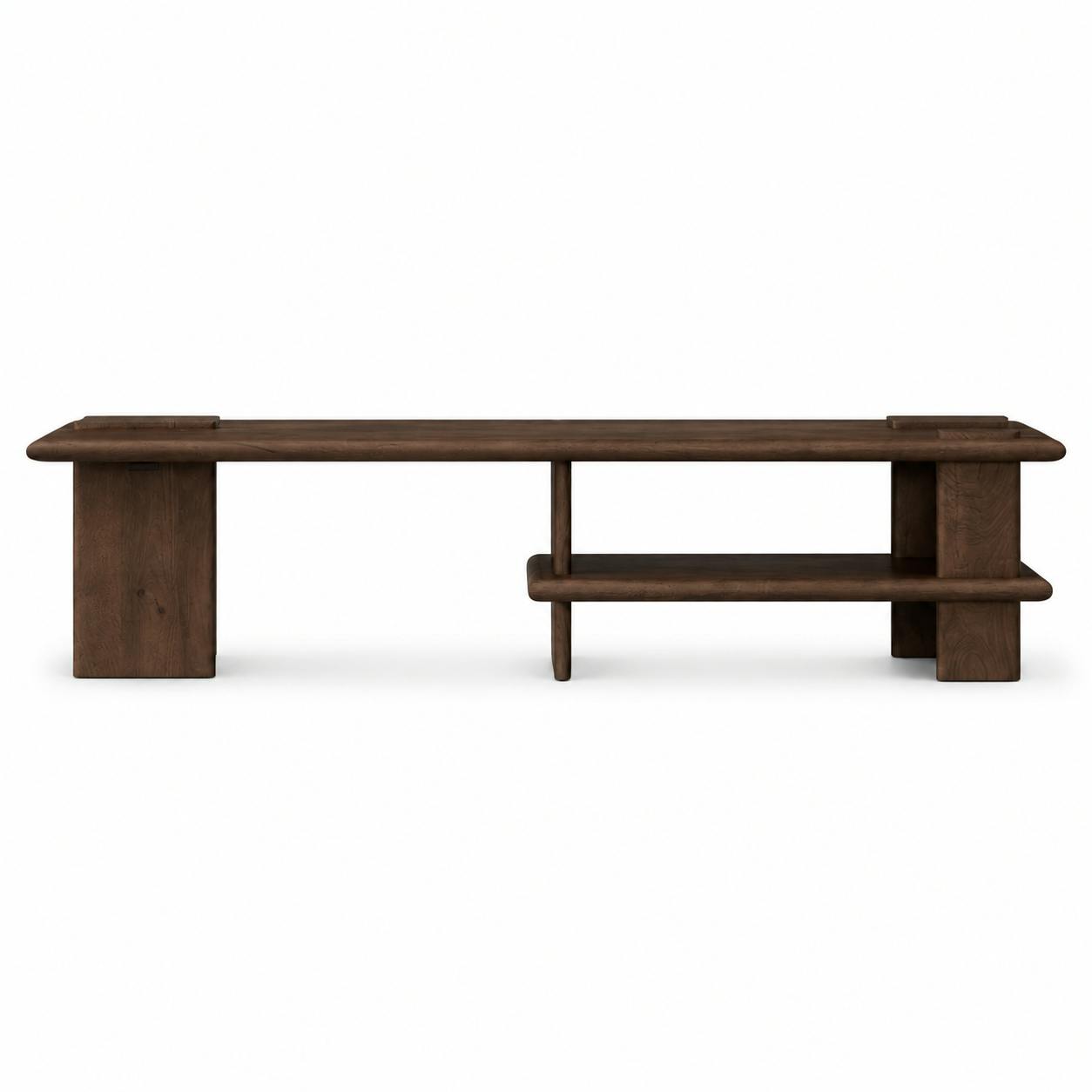 Banc TV en bois marron 160 cm ALMA, PIER IMPORT