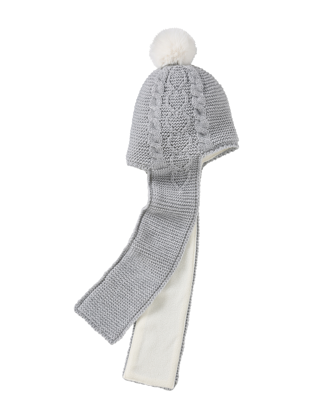 Bonnet/écharpe 2 en 1 torsades et coeurs bébé, VERTBAUDET