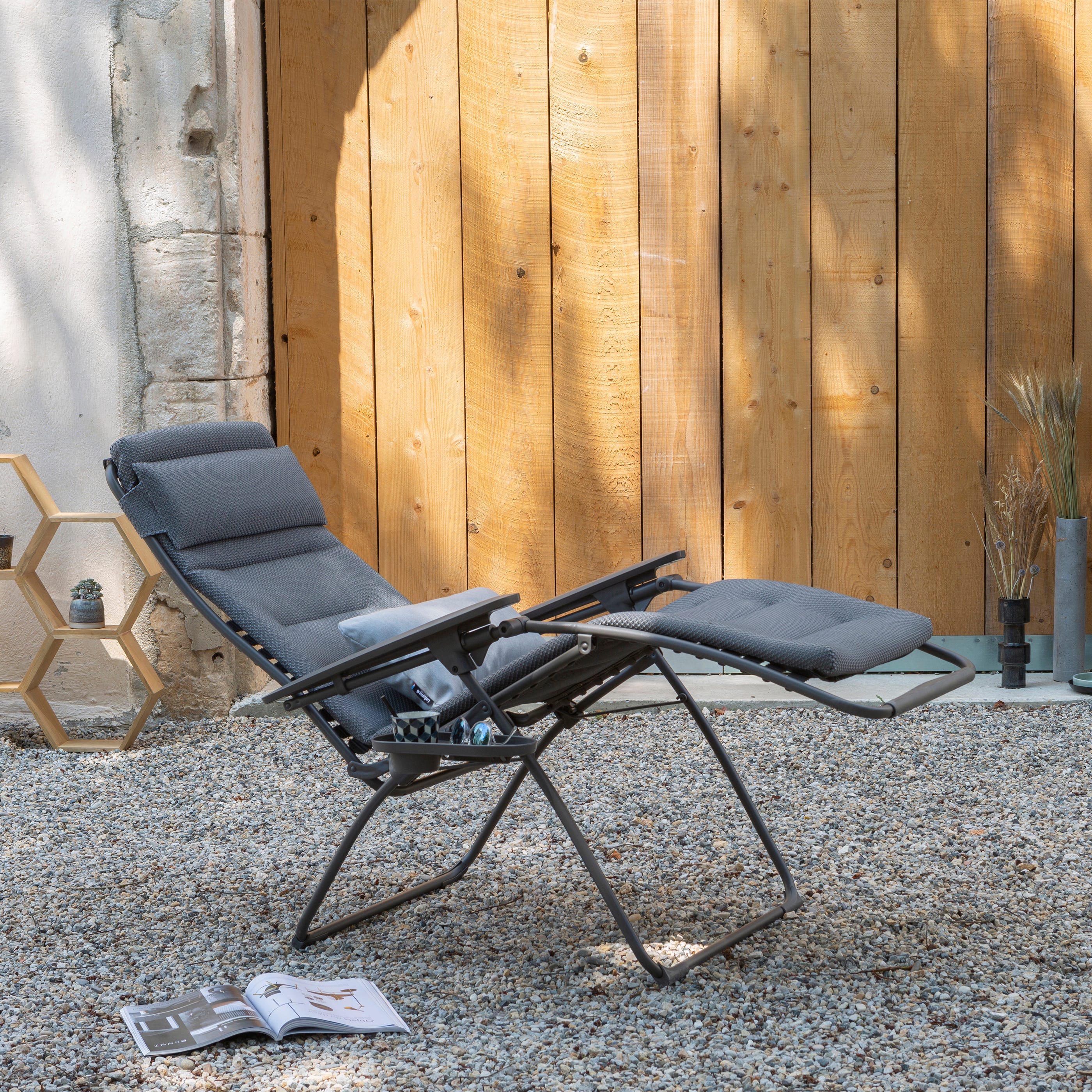 De Plage Fauteuil Pliant Matelassé Multi-positions - XL - ALU CHAM XL - Marron LAFUMA MOBILIER | Decathlon Fauteuil Pliant Lafuma Xl