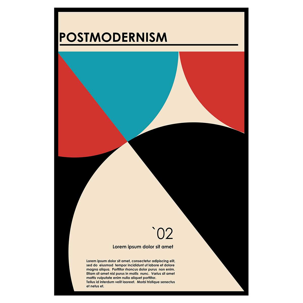 Affiche encadrée abstraite postmodernisme graphique, HEXOA