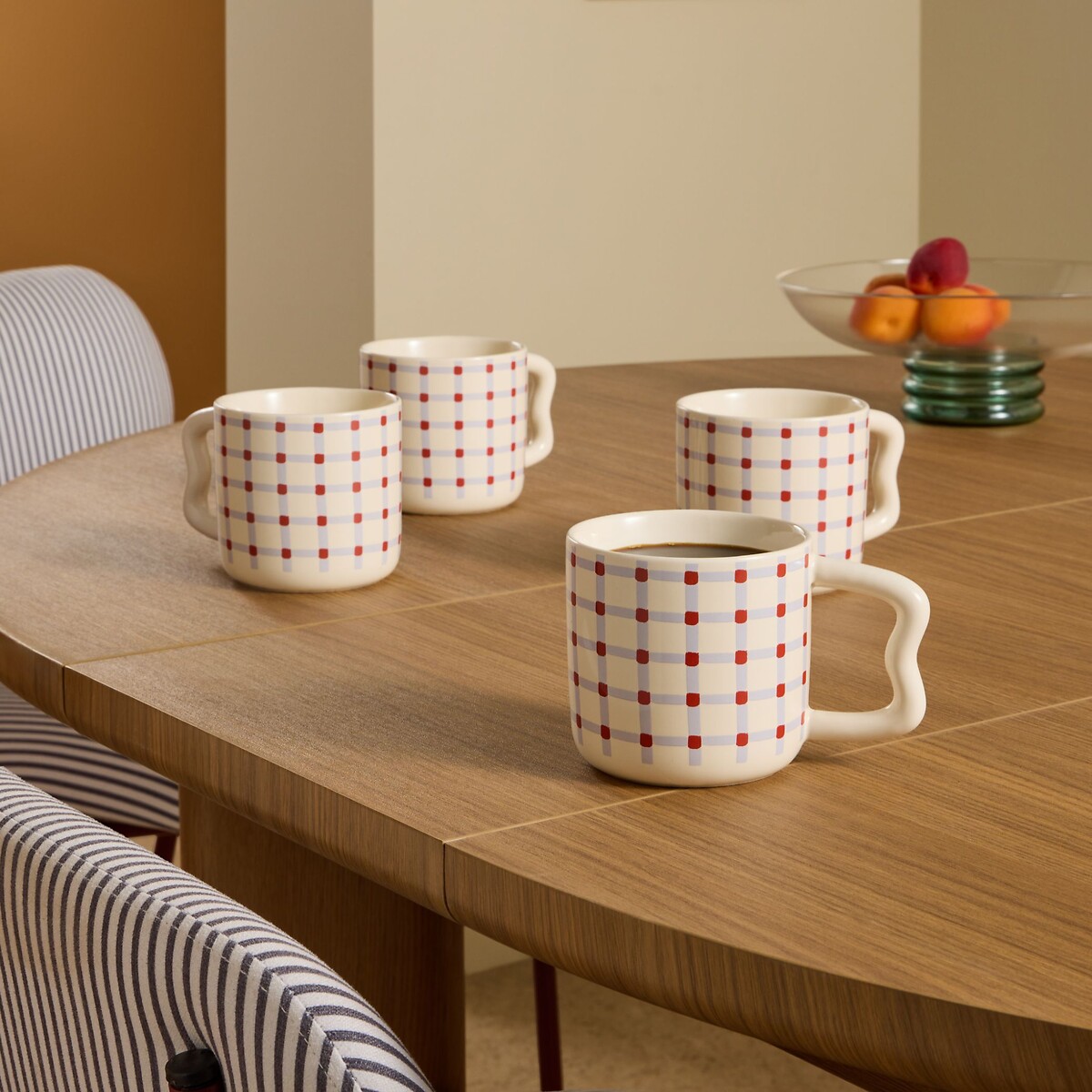 MADE.COM Set of 4 Sophus Mugs in Check, MADE