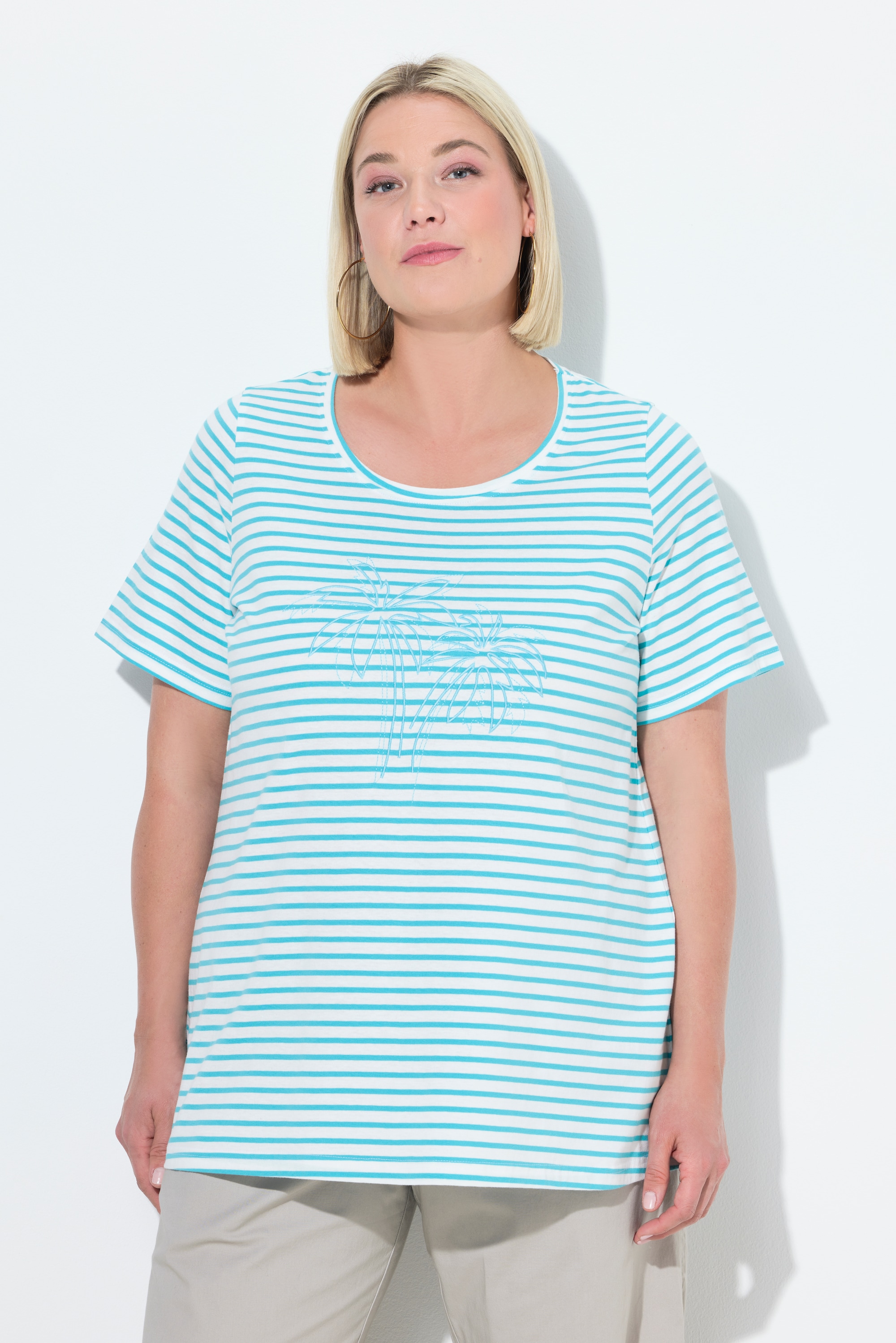 T-shirt à col rond et manches courtes., ULLA POPKEN