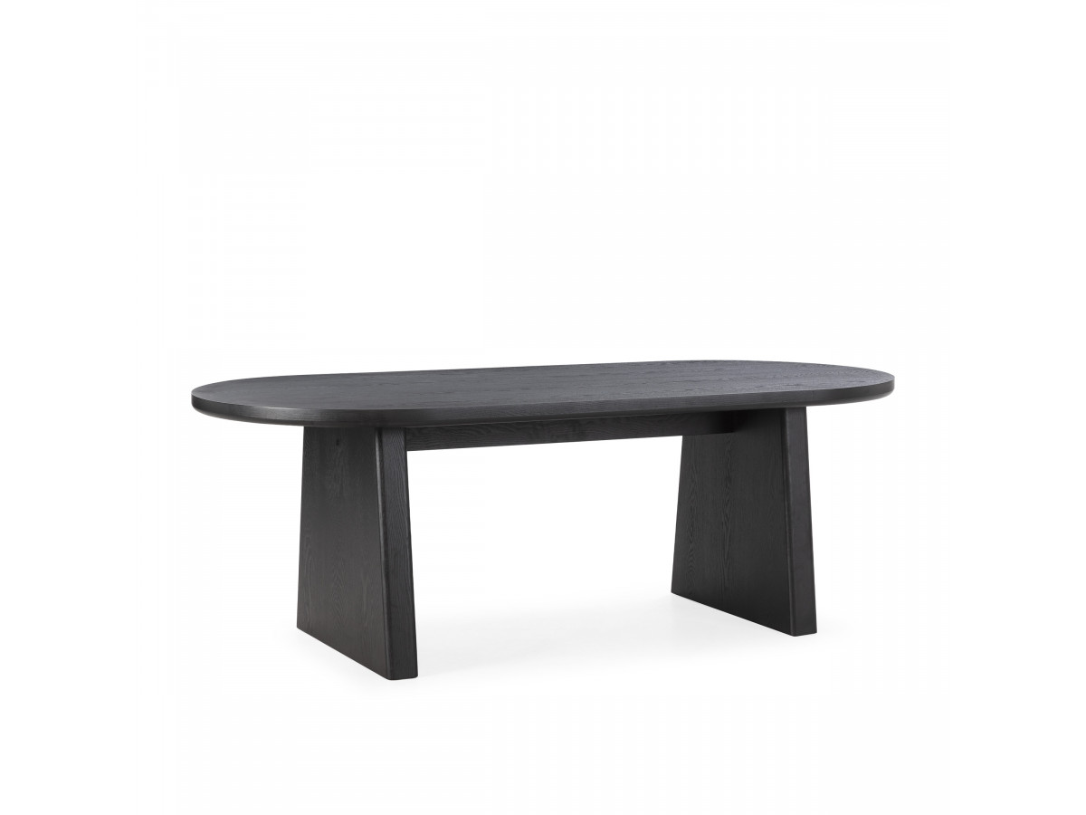 Table à manger ovale 220 cm PABLO placage noyer, BOBOCHIC