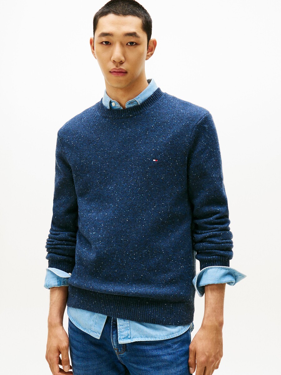Pull en laine moucheté, TOMMY HILFIGER