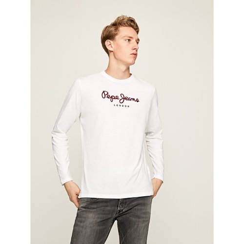 Eggo logo print t-shirt in cotton with long sleeves and crew neck Pepe Jeans  | La Redoute