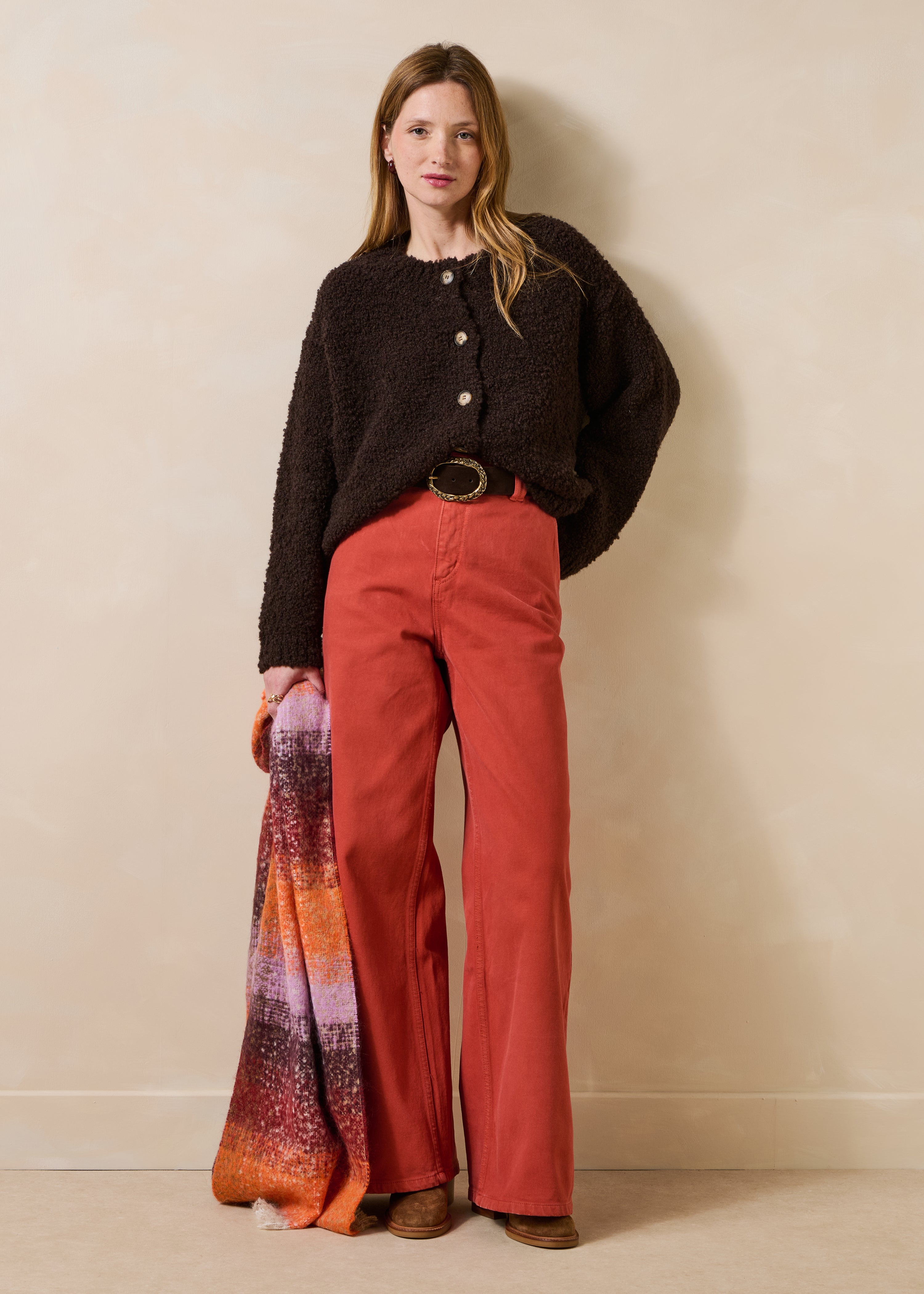 Gilet en maille bouclette col rond, LA FEE MARABOUTEE