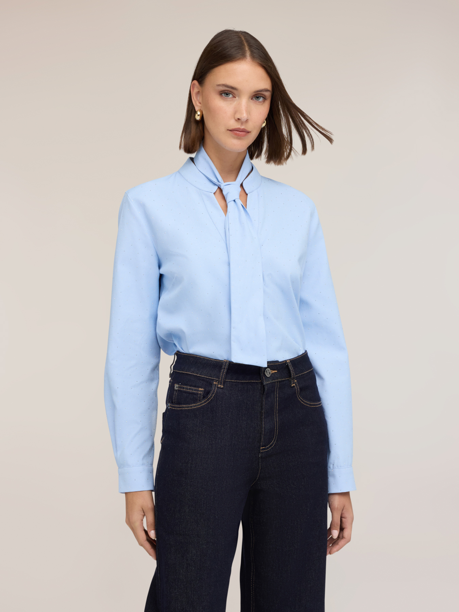 Chemise avec nœud et micro strass, MOTIVI