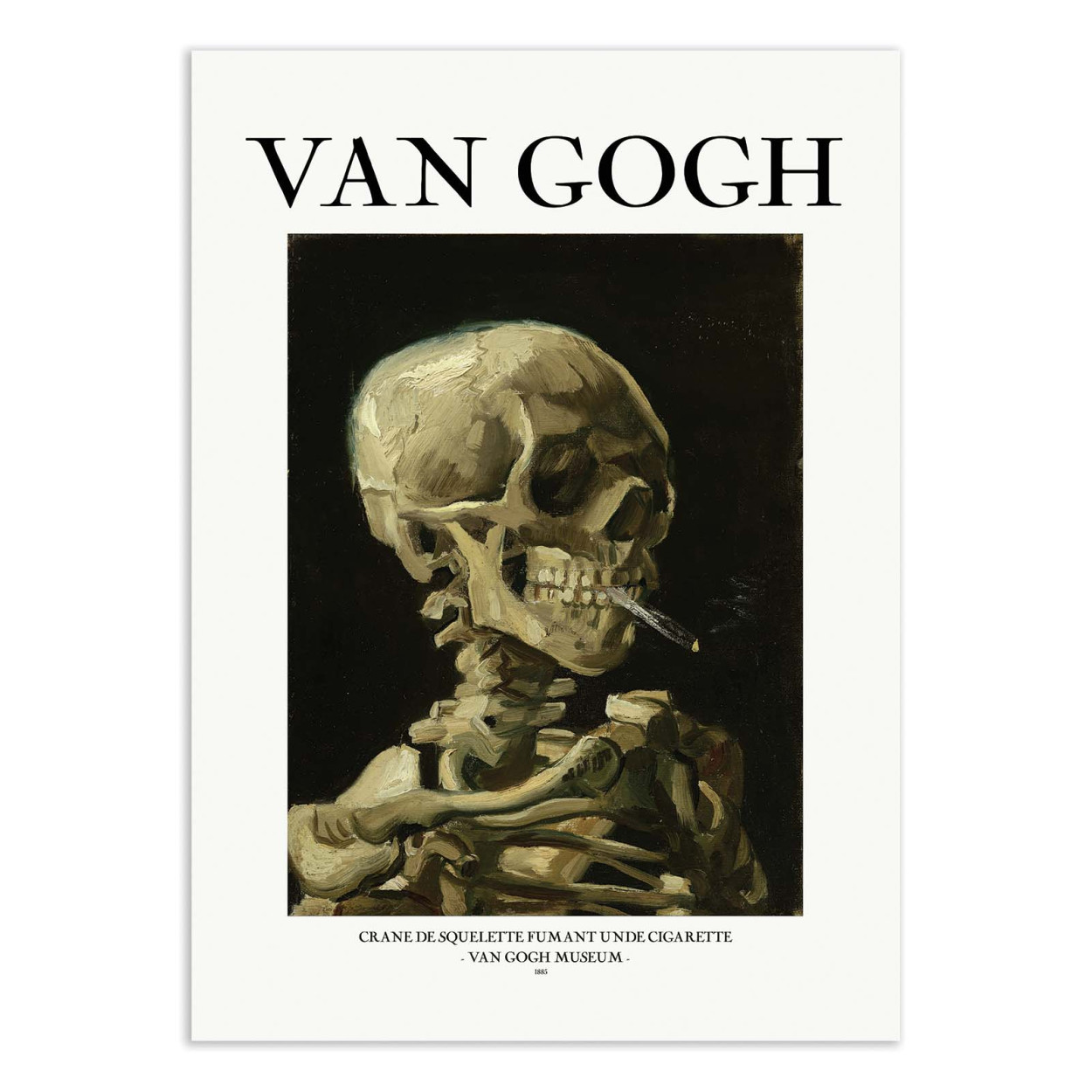 Affiche d'art - Head of a skeleton with a burning cigarette - Vincent Van Gogh, WALL EDITIONS