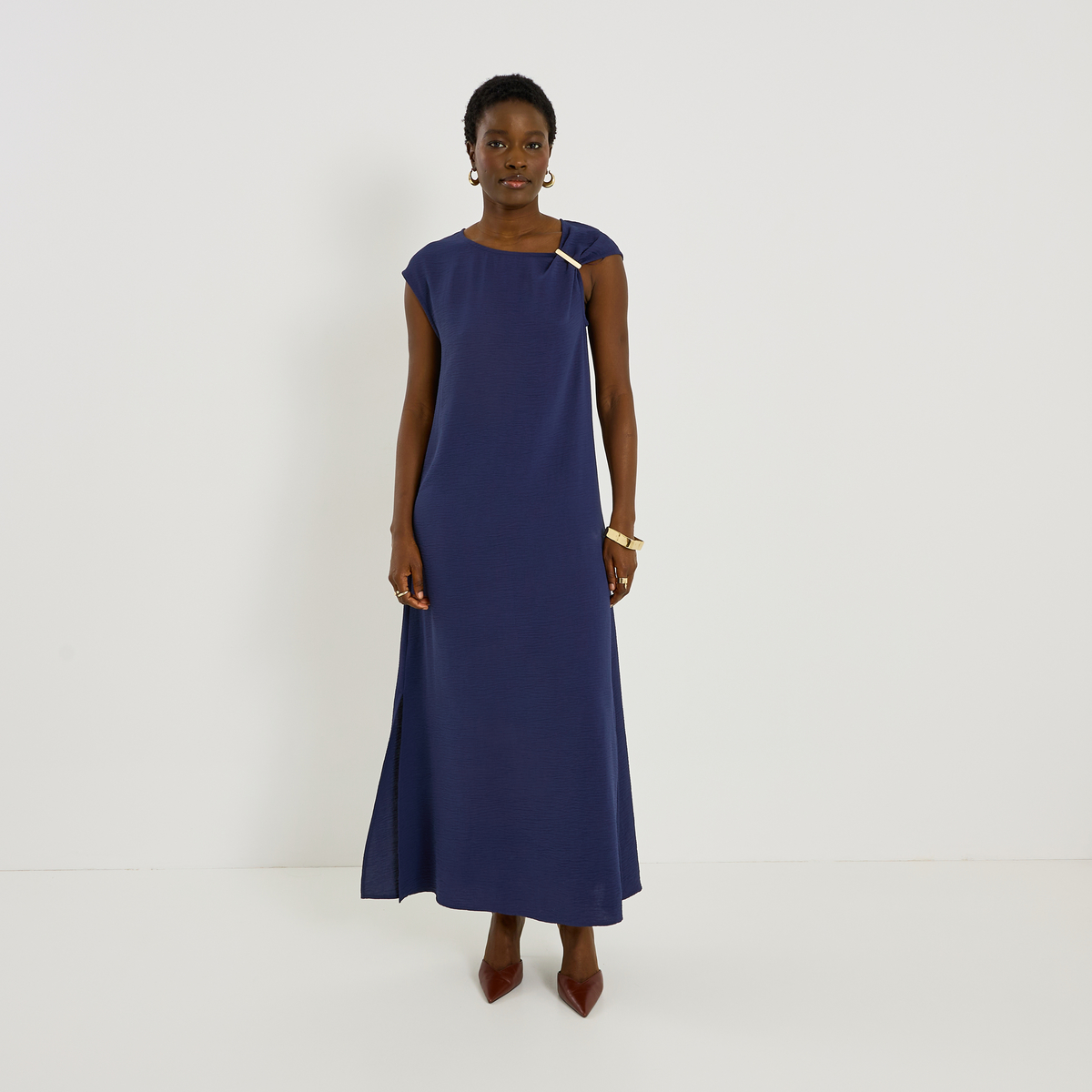 Robe longue habillée détail bijou, GRAIN DE MALICE