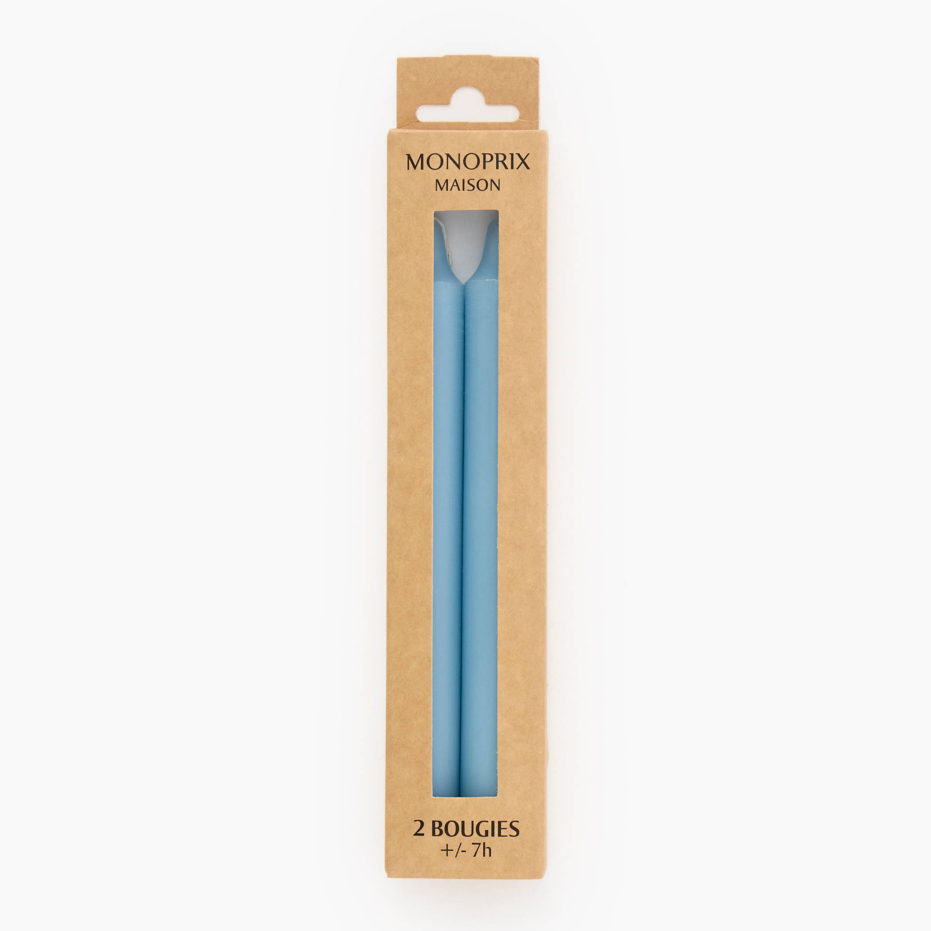 Lot de 2 bougies droites, 2,1x20cm, MONOPRIX