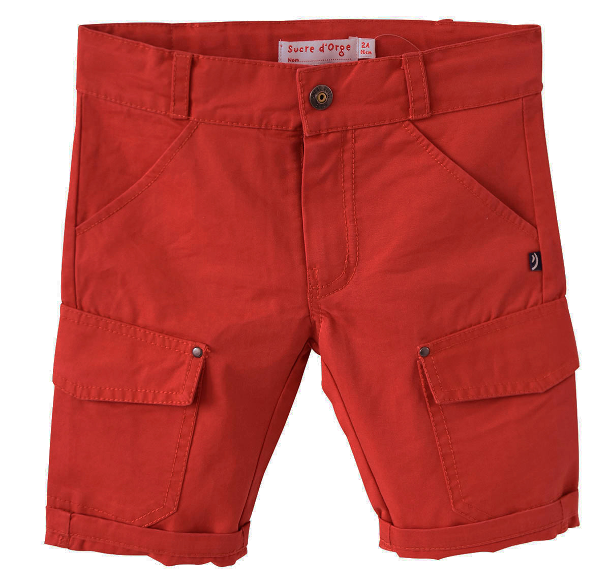 Bermuda cecilien toile rouge, SUCRE D'ORGE
