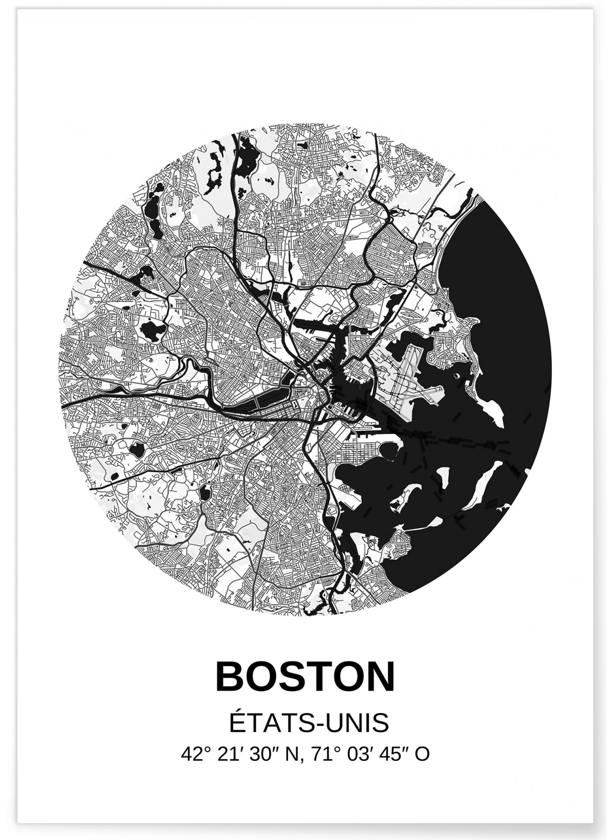 Affiche Carte Boston, L'AFFICHERIE