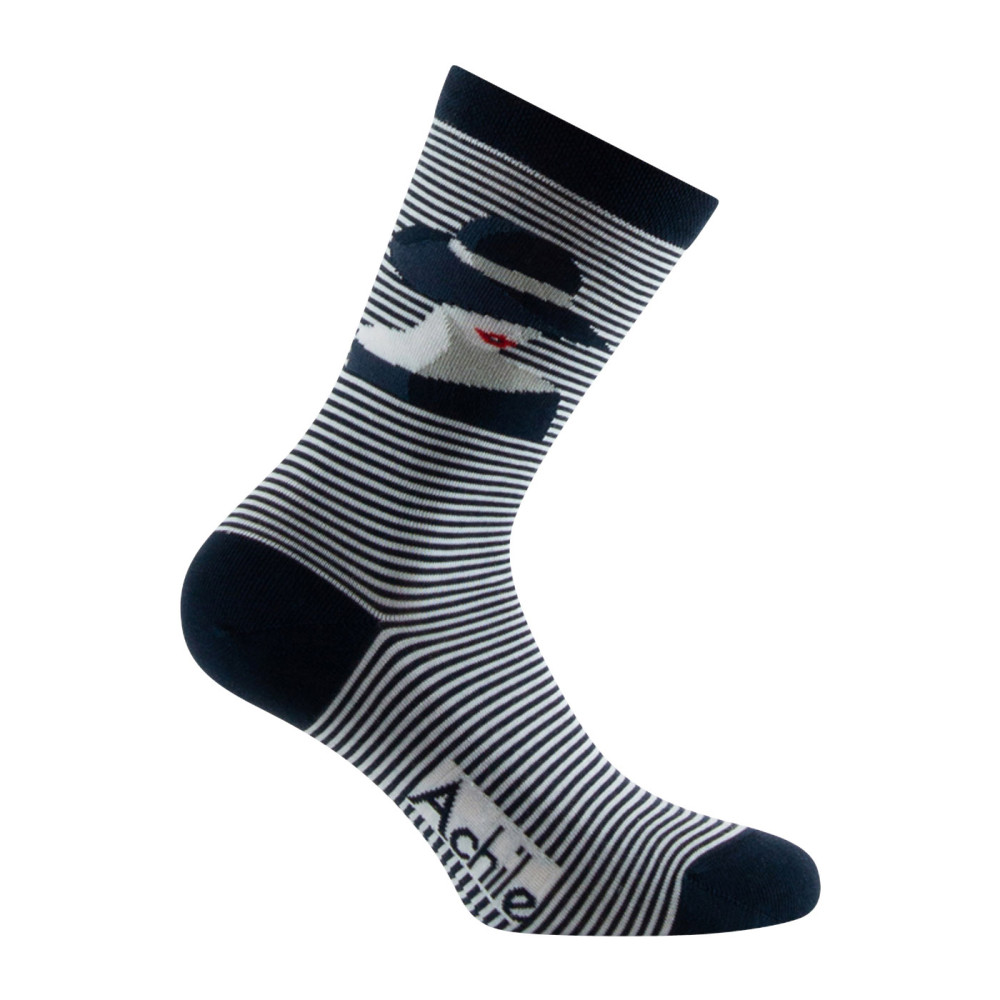 Mi-chaussettes jersey fantaisie visage Coton majoritaire, ACHILE